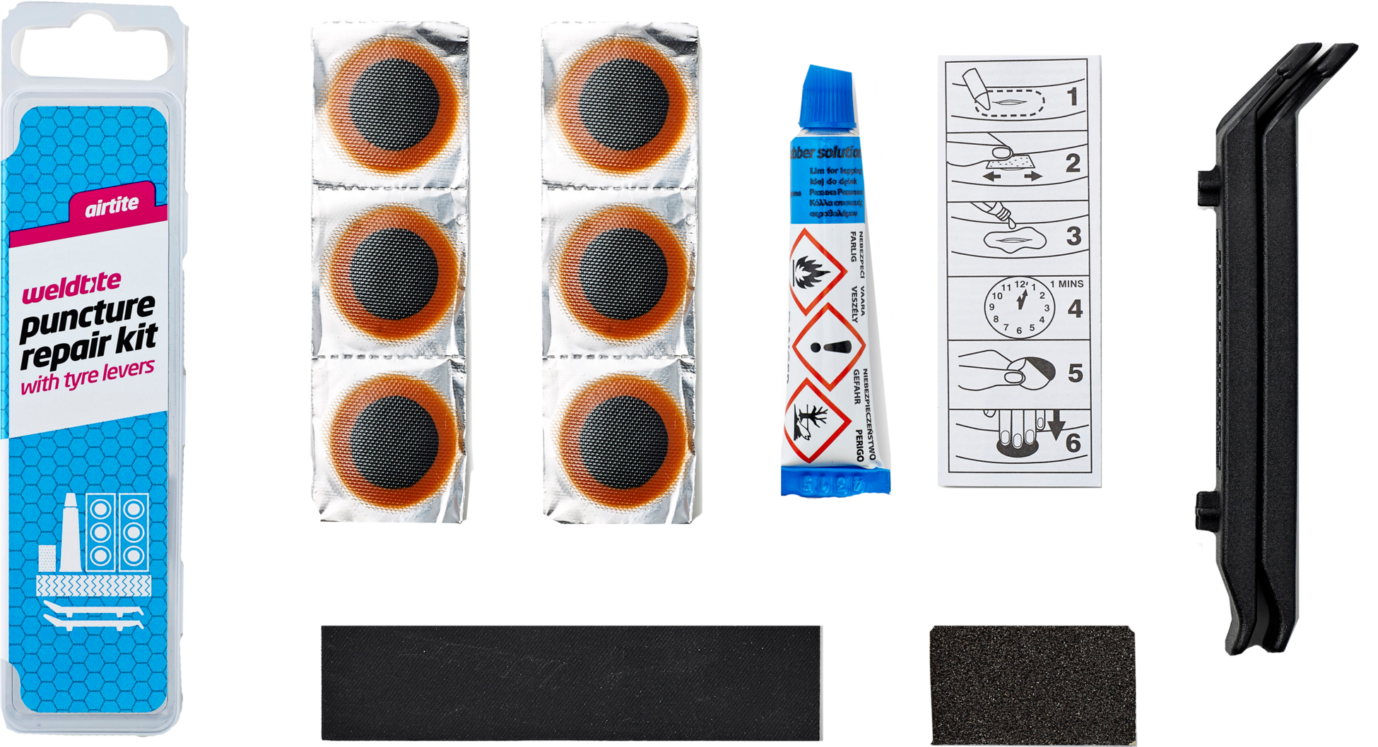 WELDTITE, Airtite Puncture Repair Kit With Tyre Le
