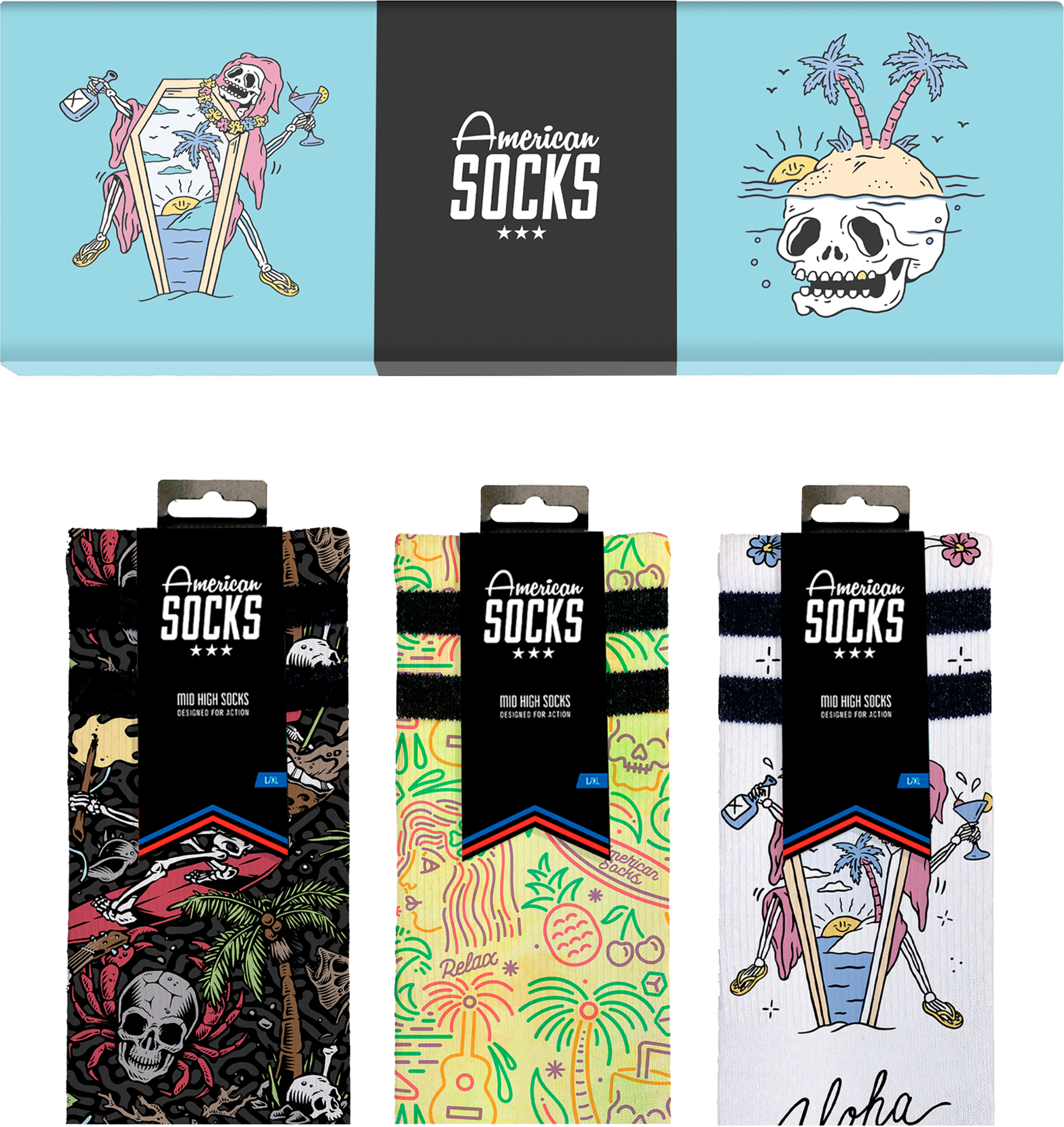 AMERICAN SOCKS, Aloha - Gift Box