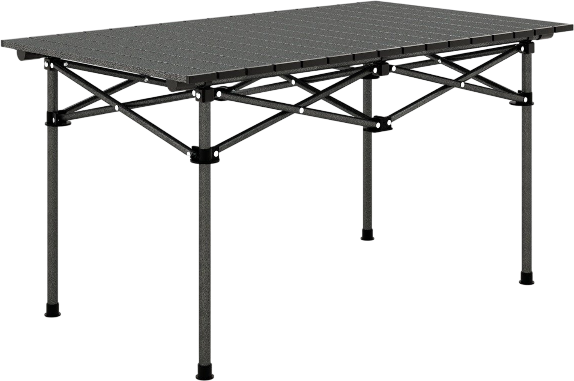 NORTHIX, Aluminum Camping Table For 4-6 People, Foldable Picnic Table With Carrying Bag, Black