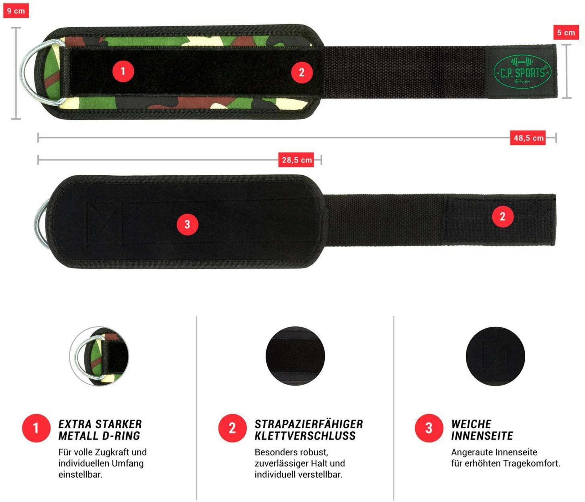 C.P. SPORTS, Ankle Straps Premium (par)