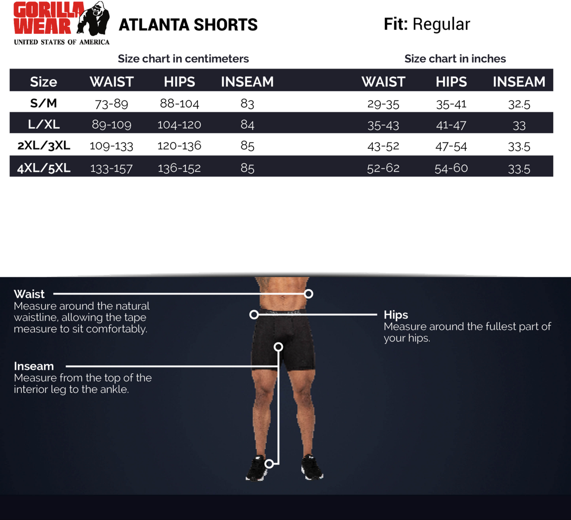 GORILLA WEAR, Atlanta Shorts