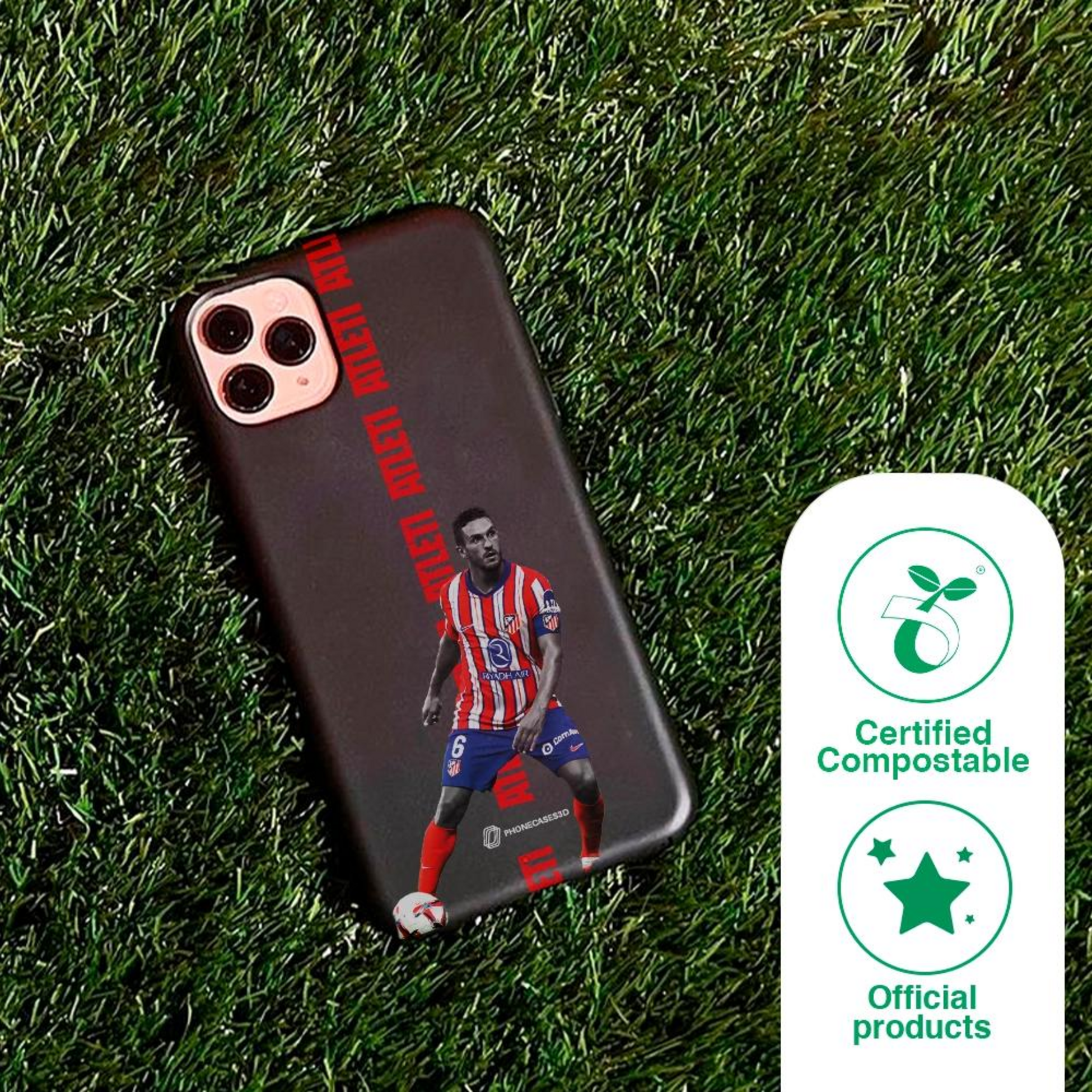 PHONECASES3D, Atletico Madrid Official Compostable Phone Case Koke