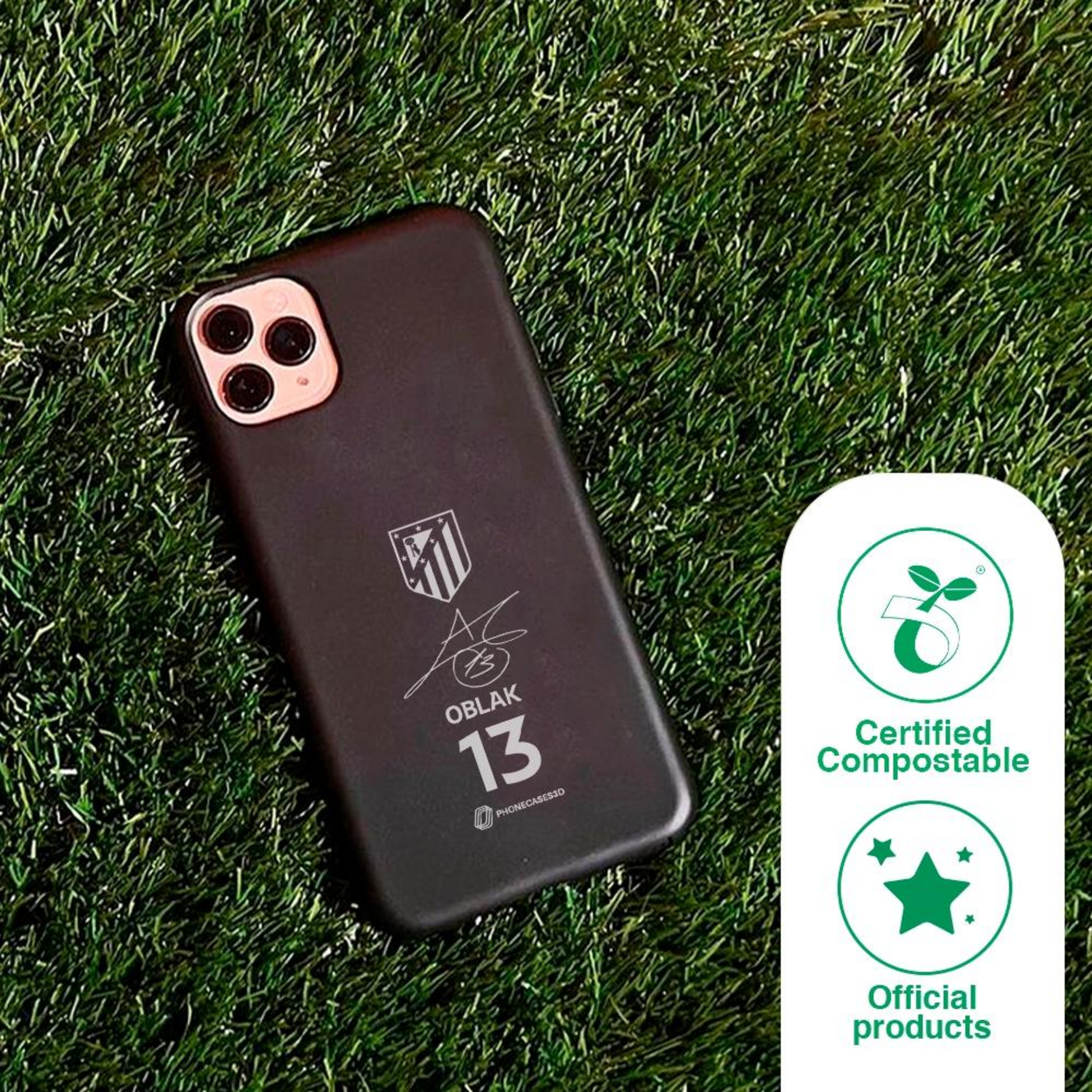 PHONECASES3D, Atletico Madrid Official Compostable Phone Case Oblak Signature