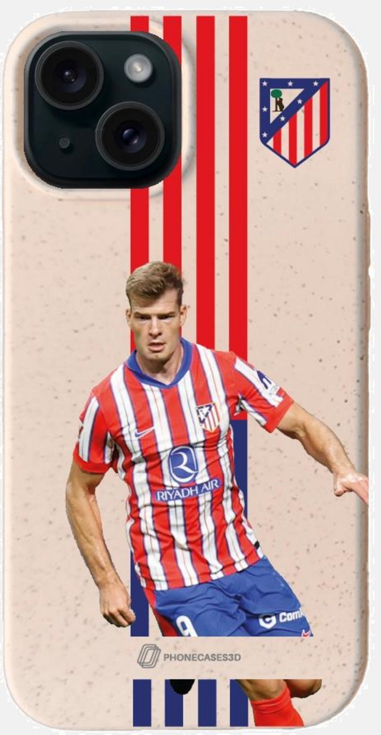 PHONECASES3D, Atletico Madrid Official Compostable Phone Case S&oslash;rloth