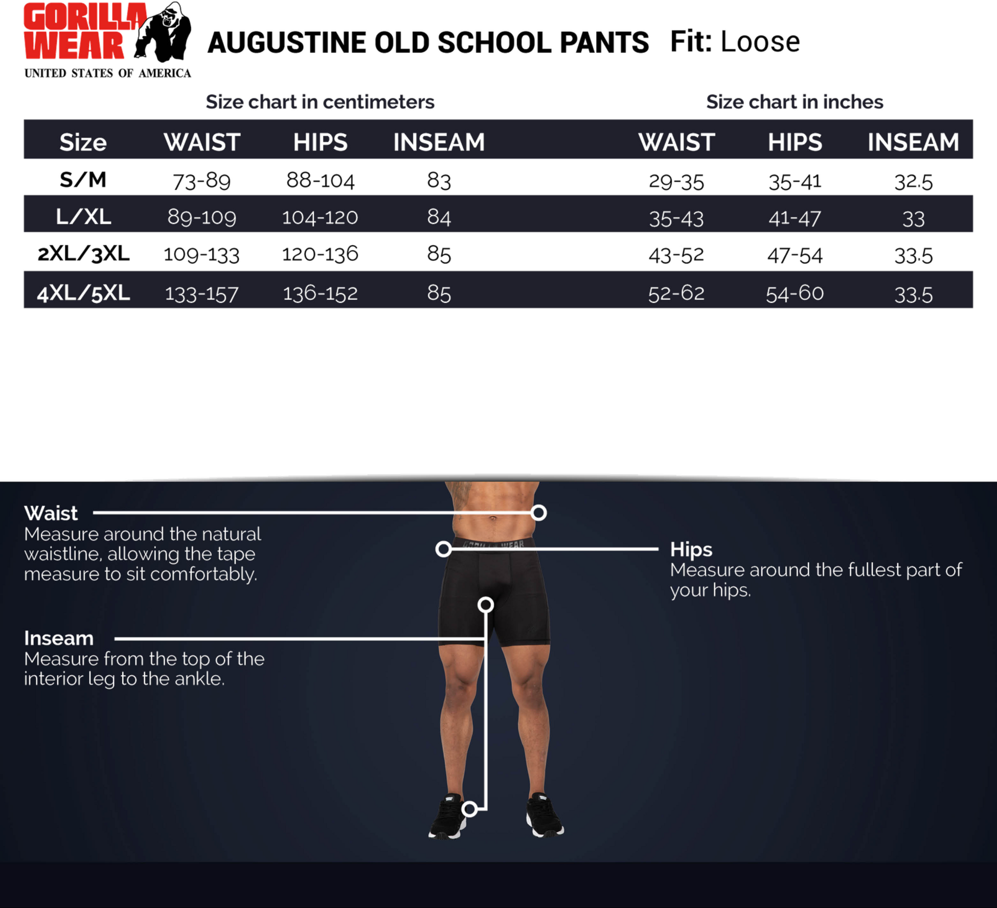 GORILLA WEAR, Augustine Old School Pants