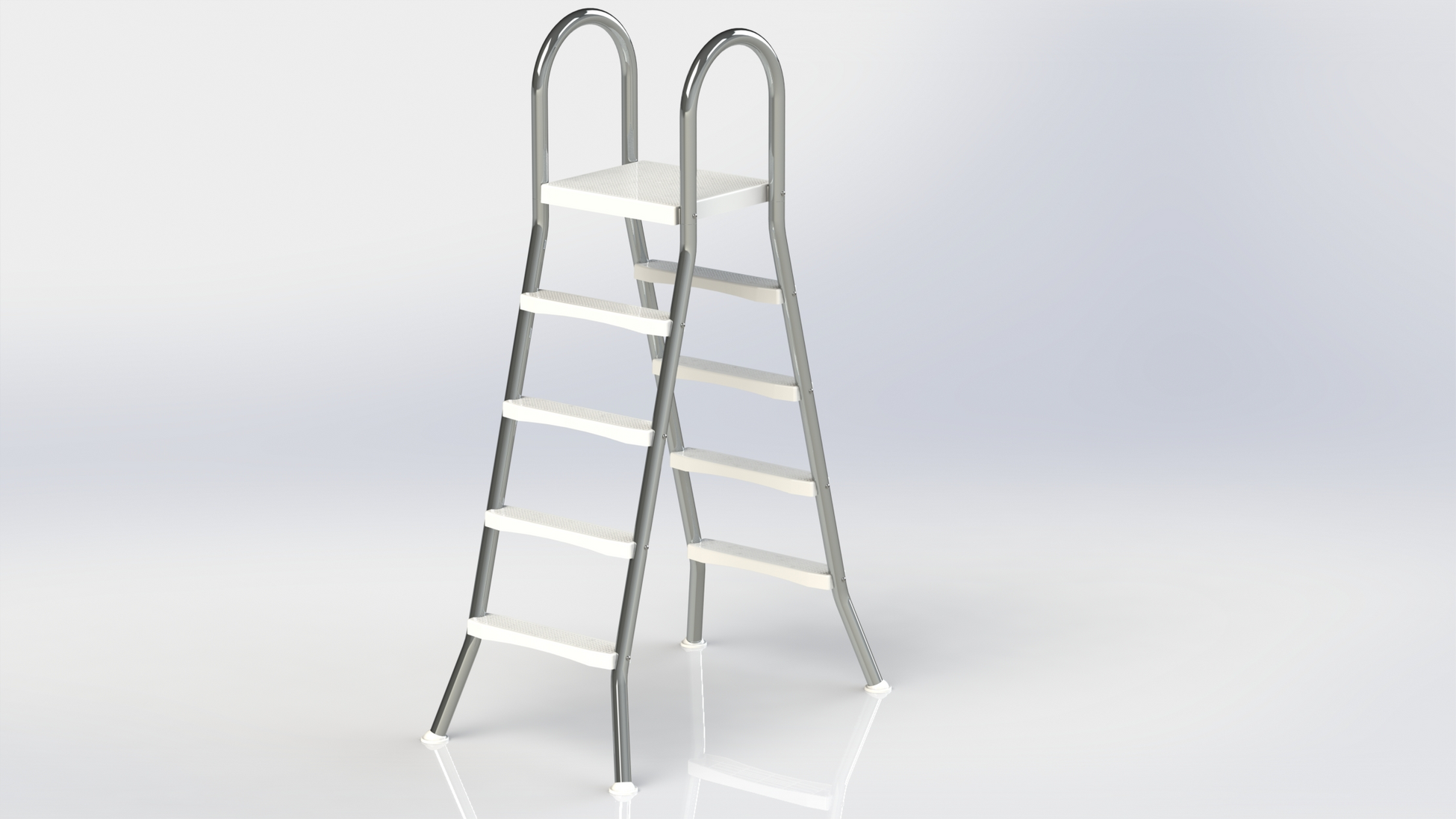 AZURO, Azuro De Luxe Stainless Steel Ladder "a" - For Pool Up To 1.40m Height