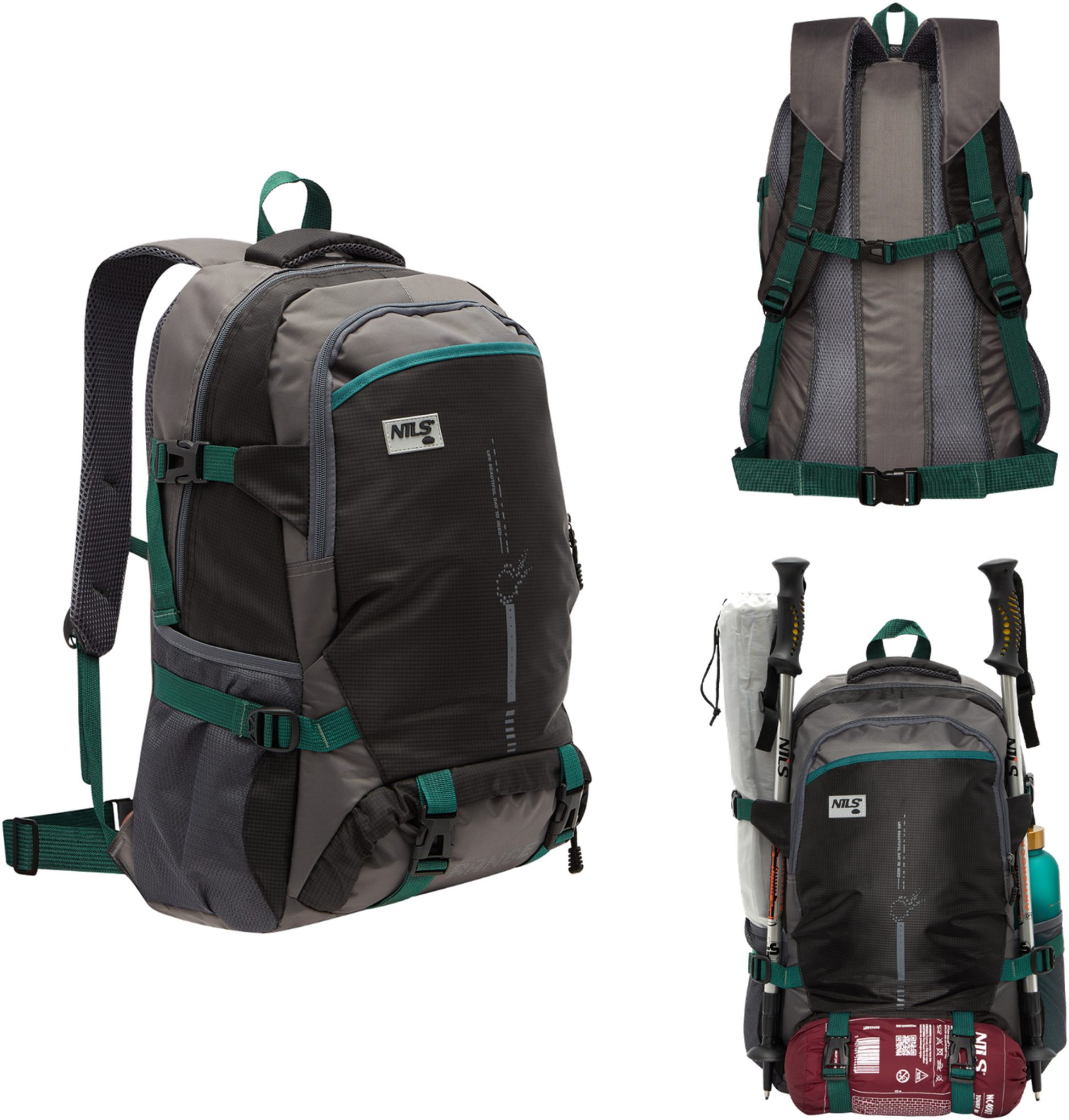 NORTHIX, Backpack, 45l, Black, Tourist Range