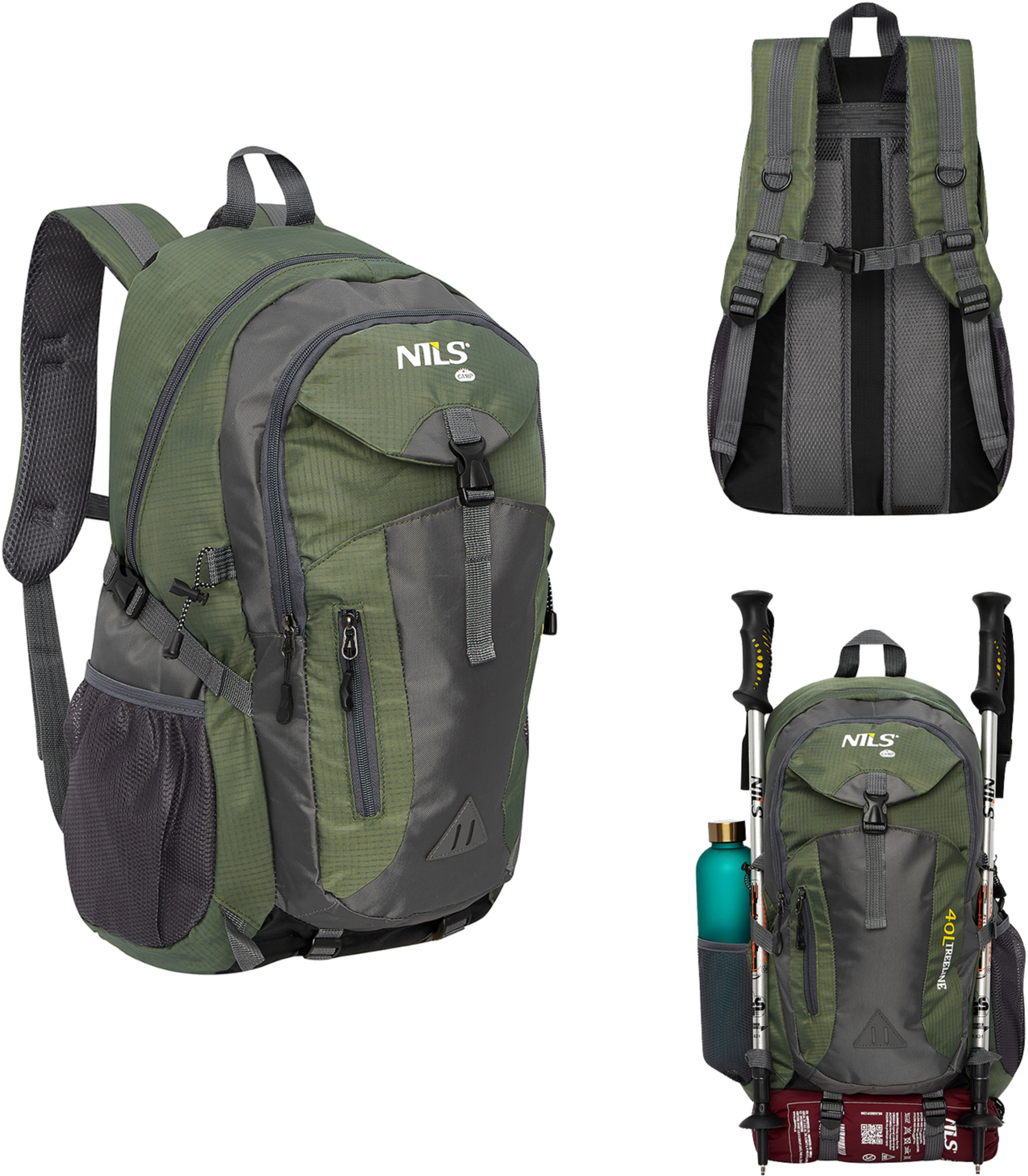 NORTHIX, Backpack, Dark Green, 40l, Tourist