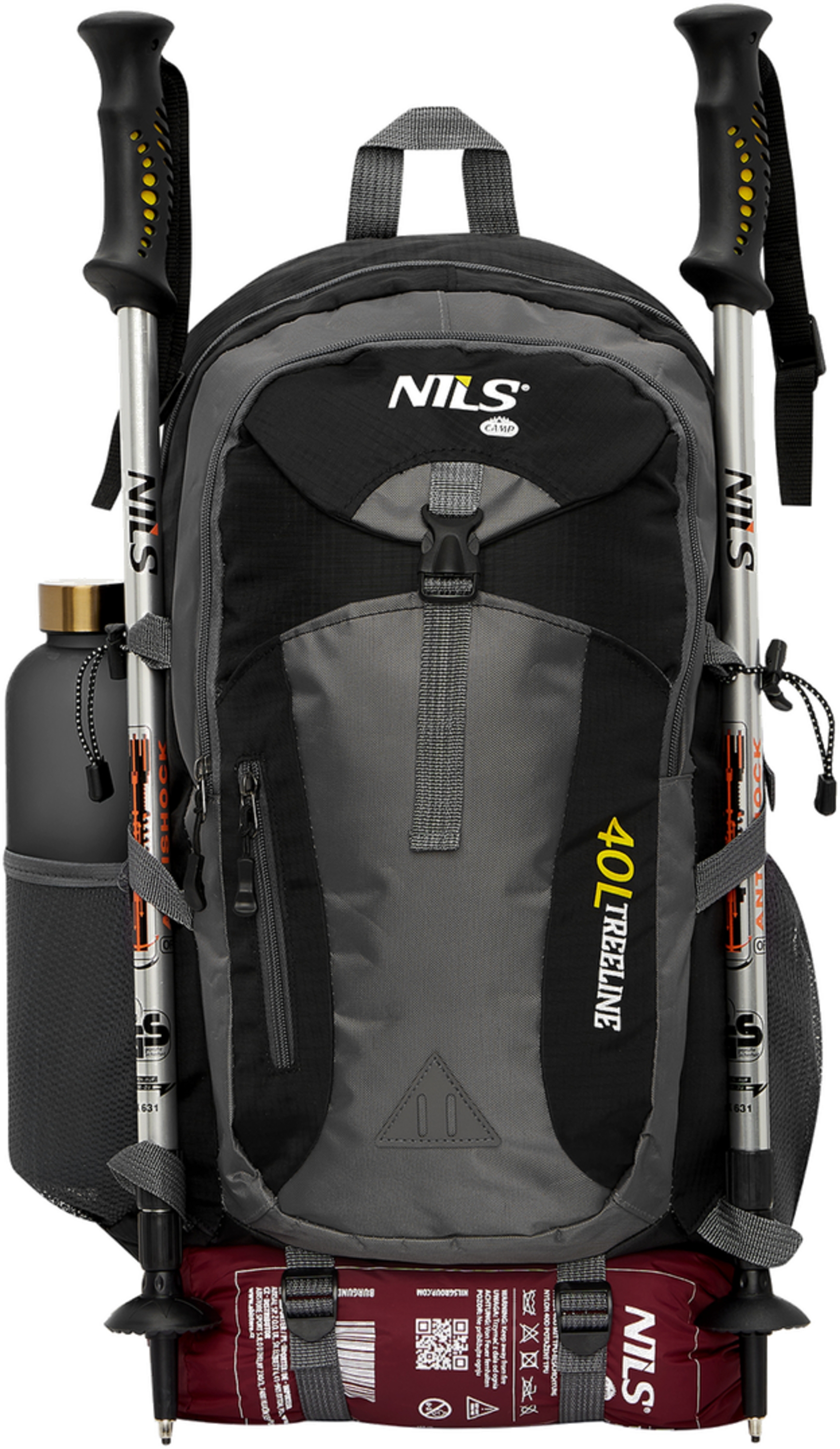NORTHIX, Backpack Tourist Black 40l &ndash; Travel Essentials