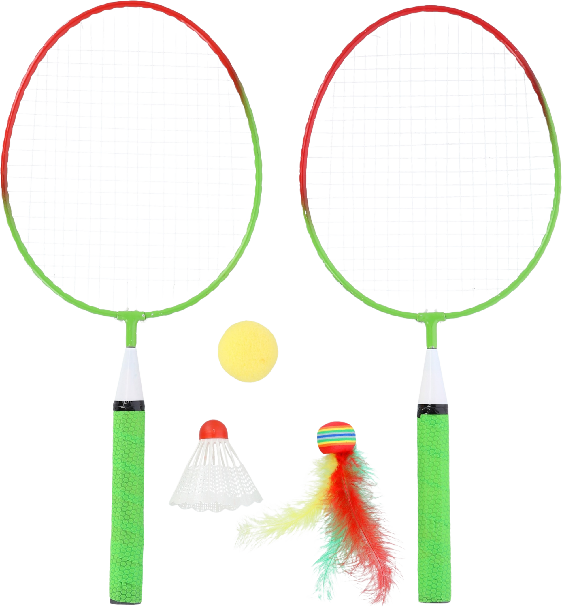 NORTHIX, Badminton Set, 2 Rackets + Shuttlecocks + Balls, Junior