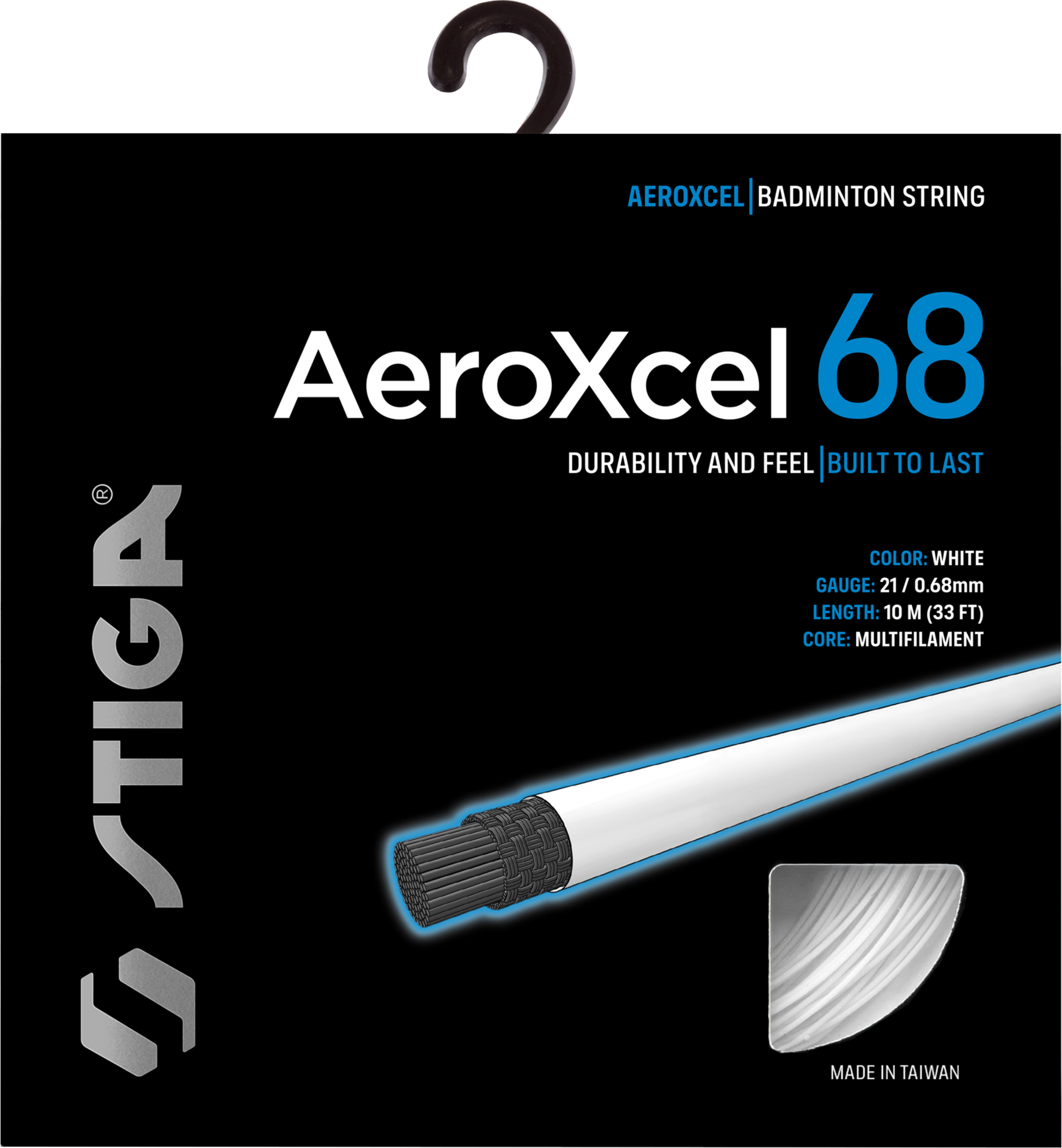 STIGA, Badminton String Aeroxcel 68&nbsp;200m Reel White