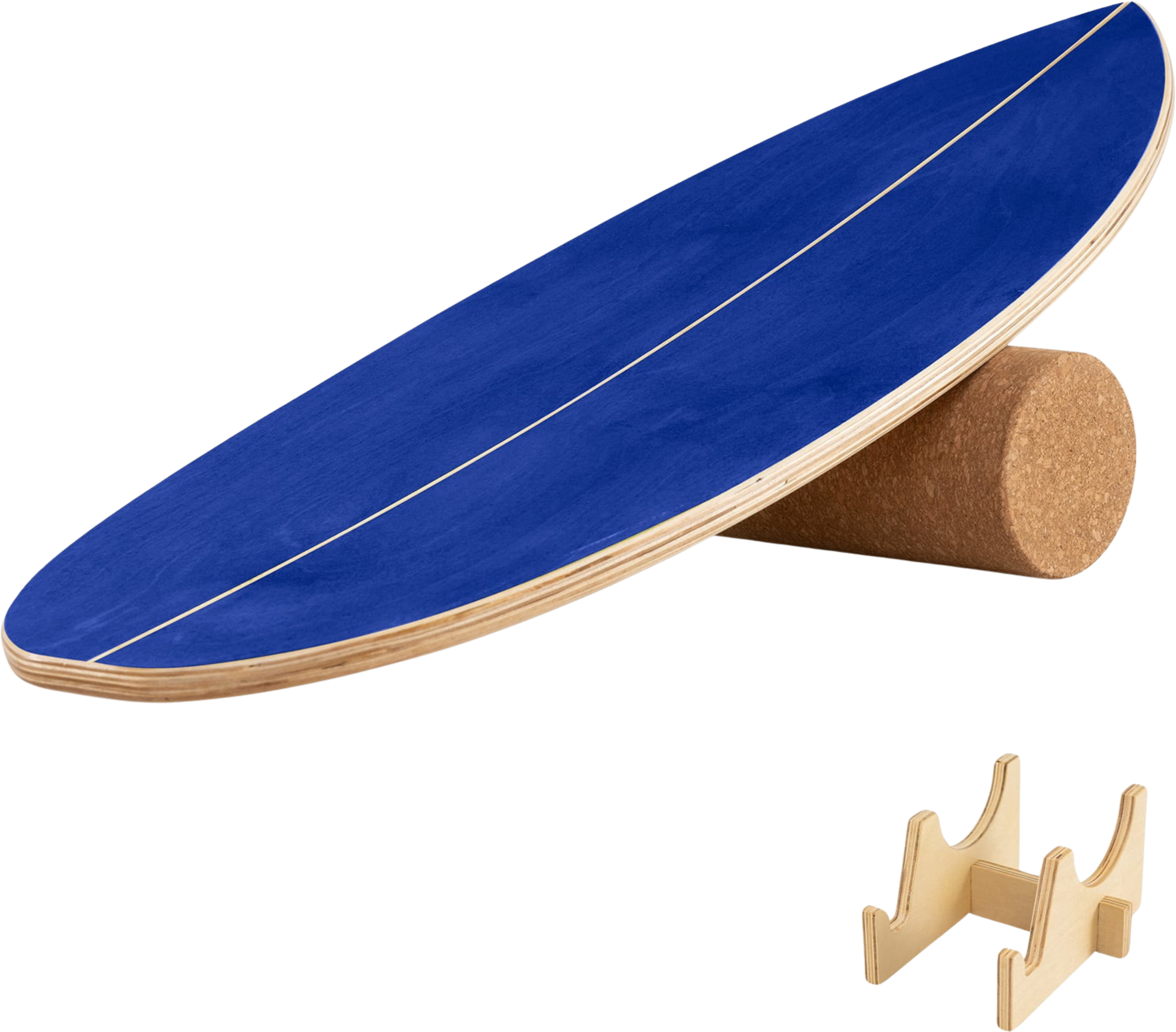NORTHIX, Balance Board Set With Cork Roller, Birch Wood, Blue