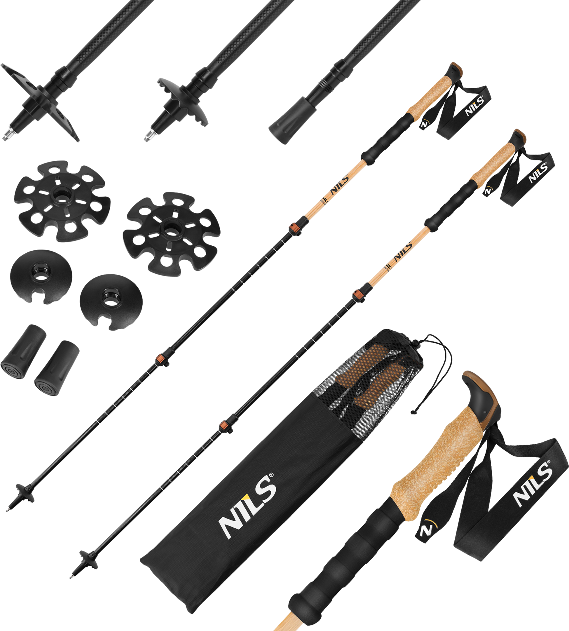 NORTHIX, Bamboo Trekking Poles &ndash; Lightweight, Adjustable, Pair