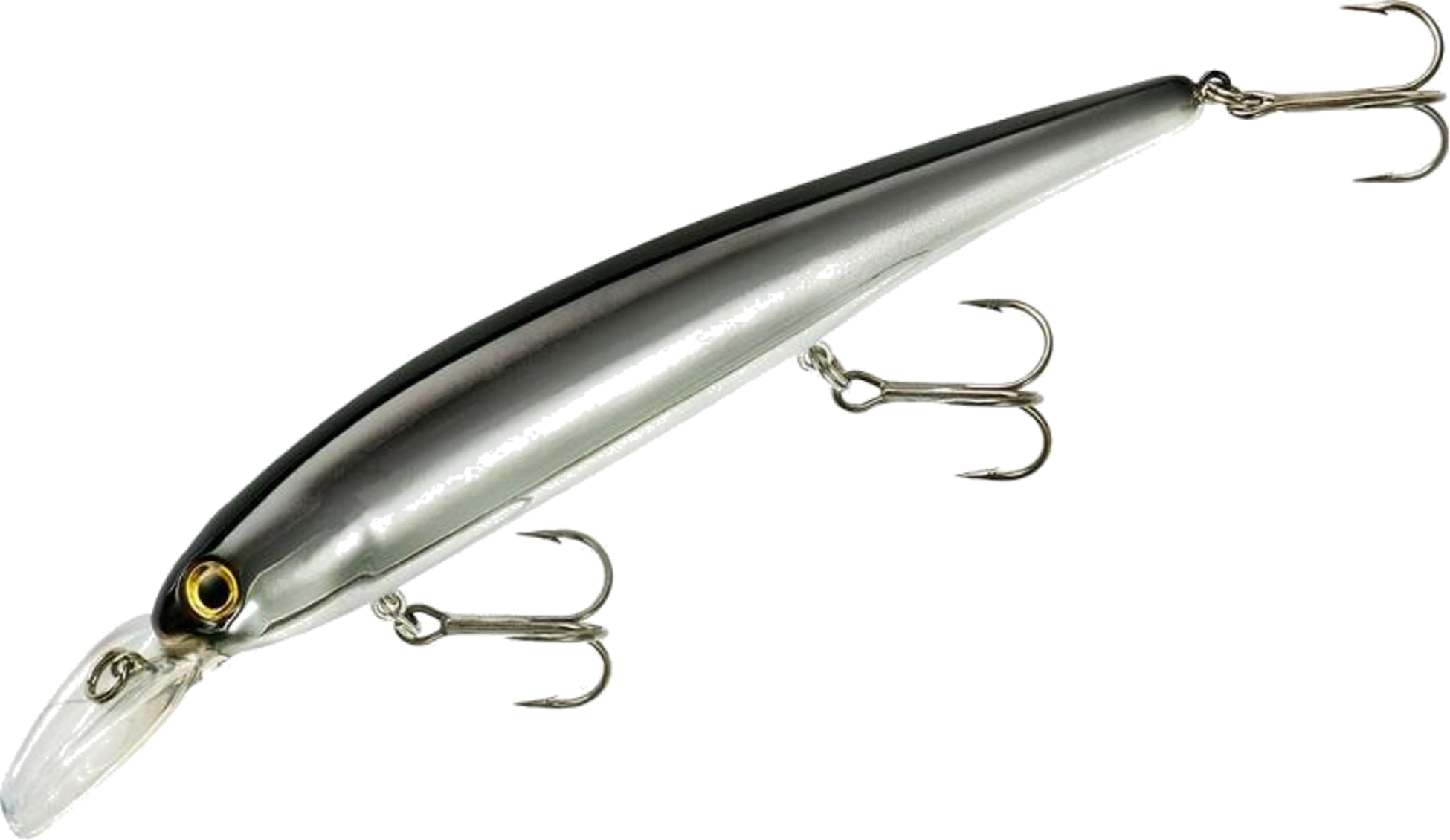 BANDIT LURES, Bandit Walleye Shallow Chrome Black Back
