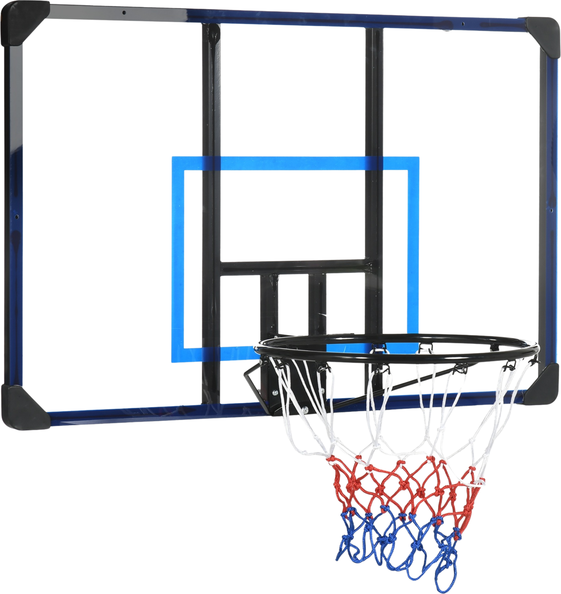 NORTHIX, Basketball Hoop Basketball Board With Basket And Net, Wall Mounted For Outdoor, Steel, 113 X 61 X 73