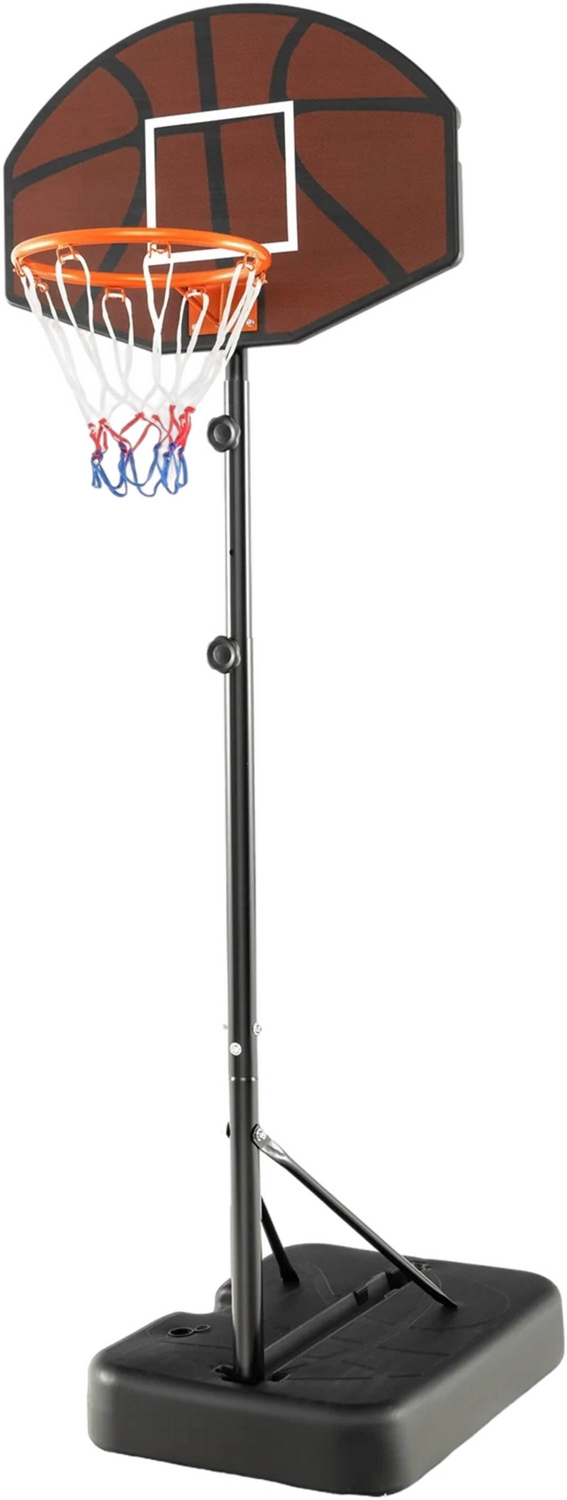 B2X, Basketball Hoop Outdoor Basketball Stand 172-200cm Height Adjustable Basketball System Black