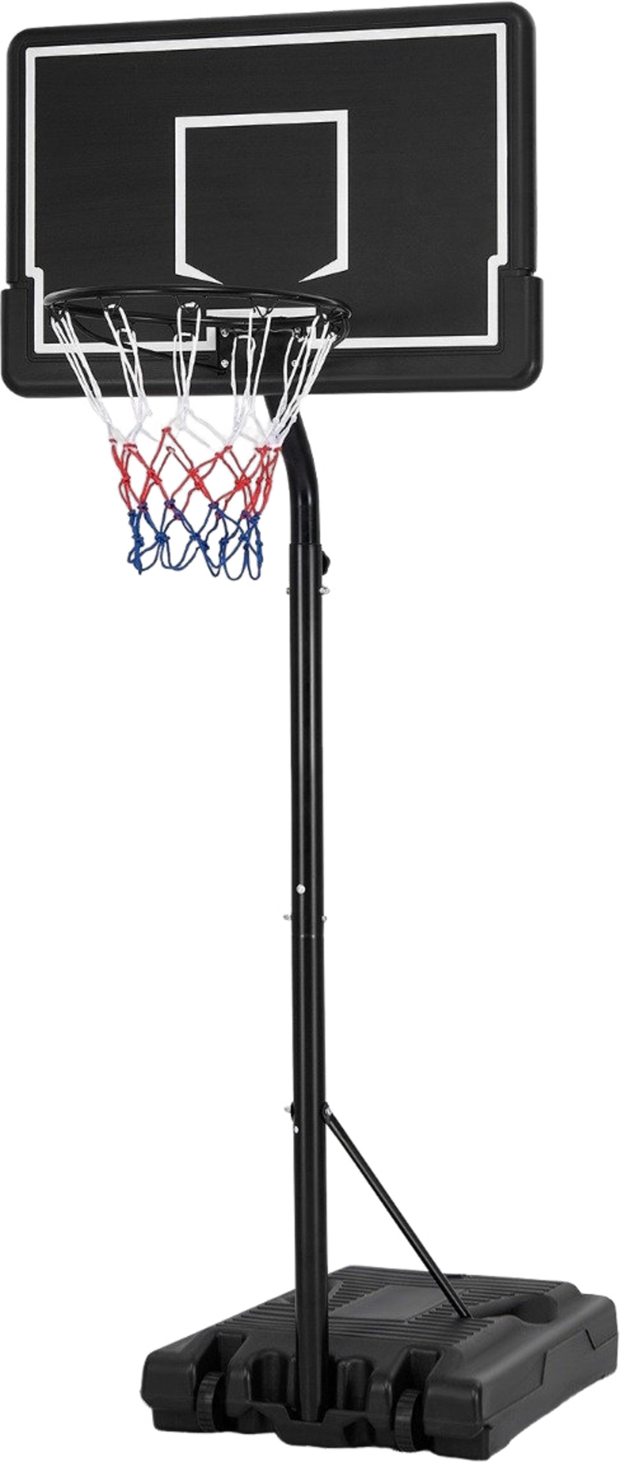 NORTHIX, Basketball Hoop Outdoor Basketball Stand 210-260 Cm Height Adjustable On Wheels Black