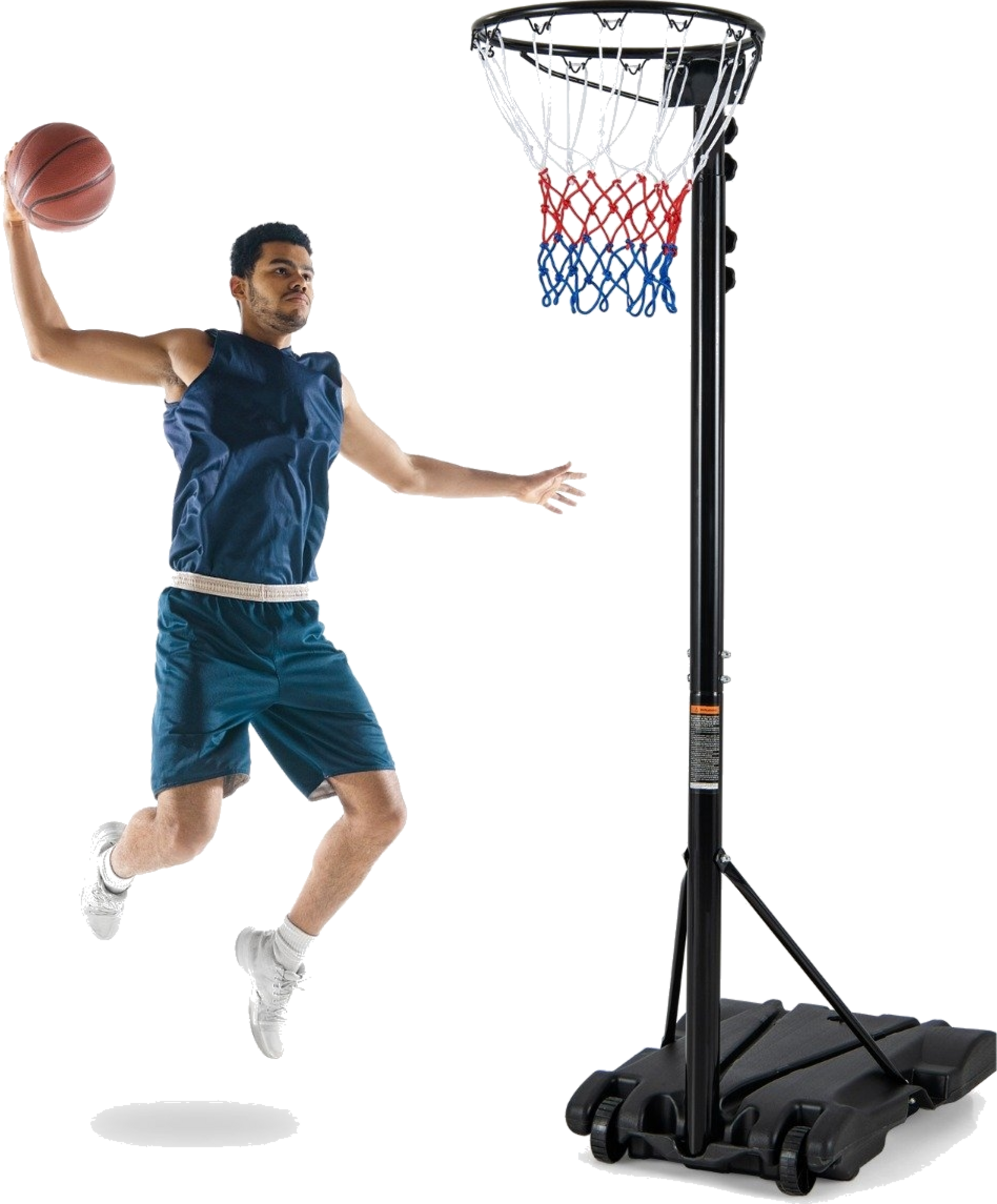 NORTHIX, Basketball Hoop Outdoor Portable Basketball Stand 260-305cm Height Adjustable Black
