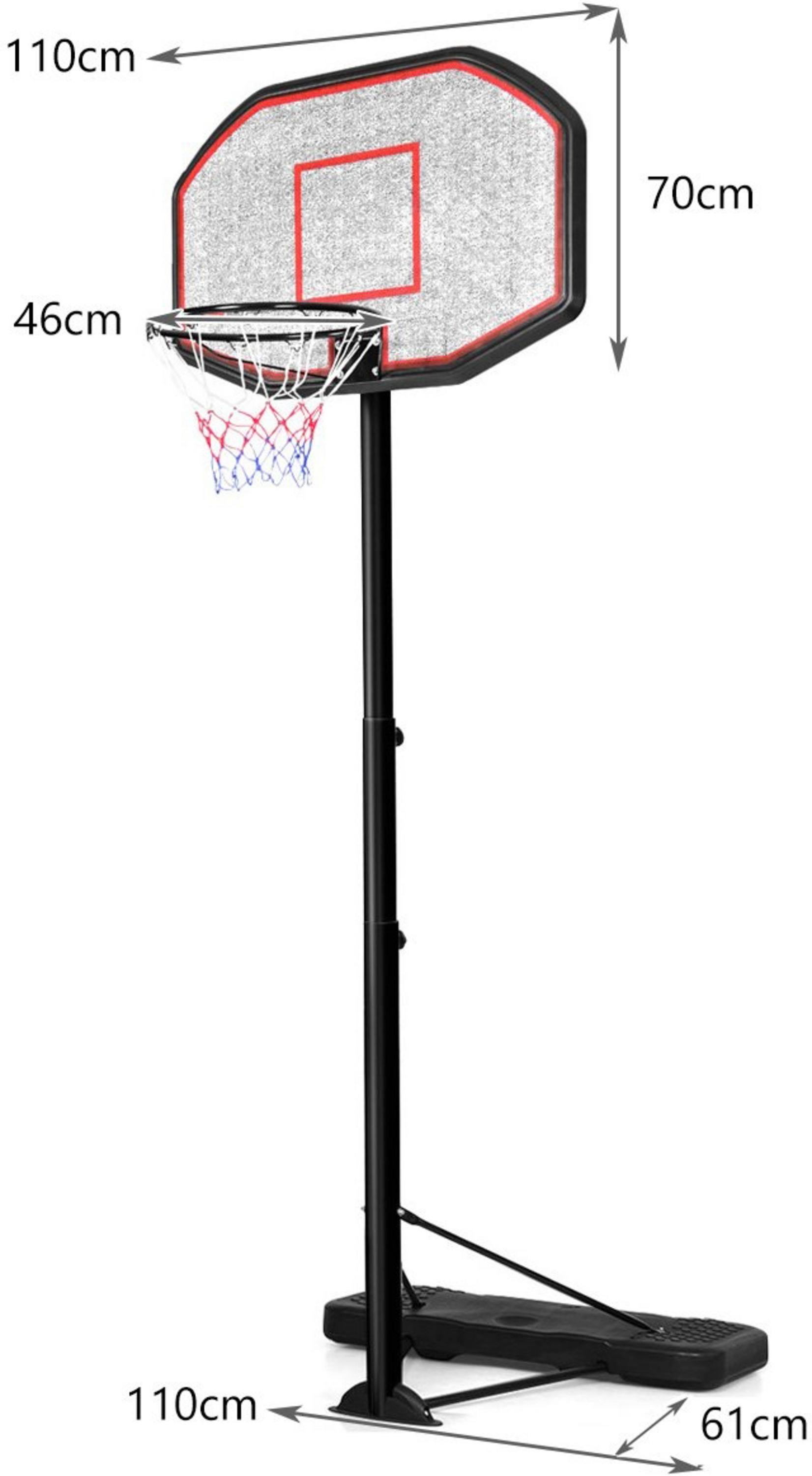 B2X, Basketball Stand, Basketball Hoop, Portable Basketball System, 200-305 Cm