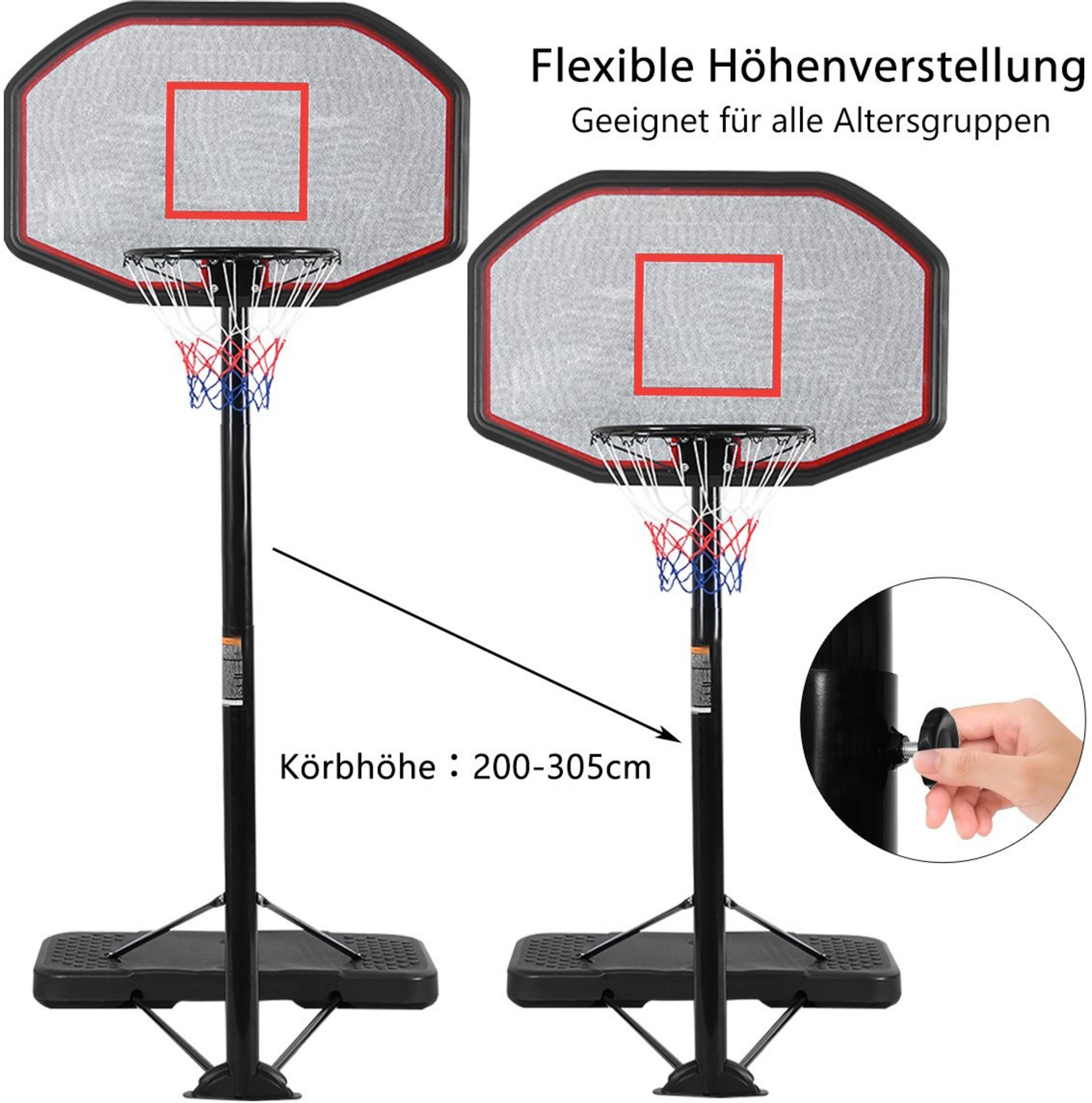 B2X, Basketball Stand, Basketball Hoop, Portable Basketball System, 200-305 Cm