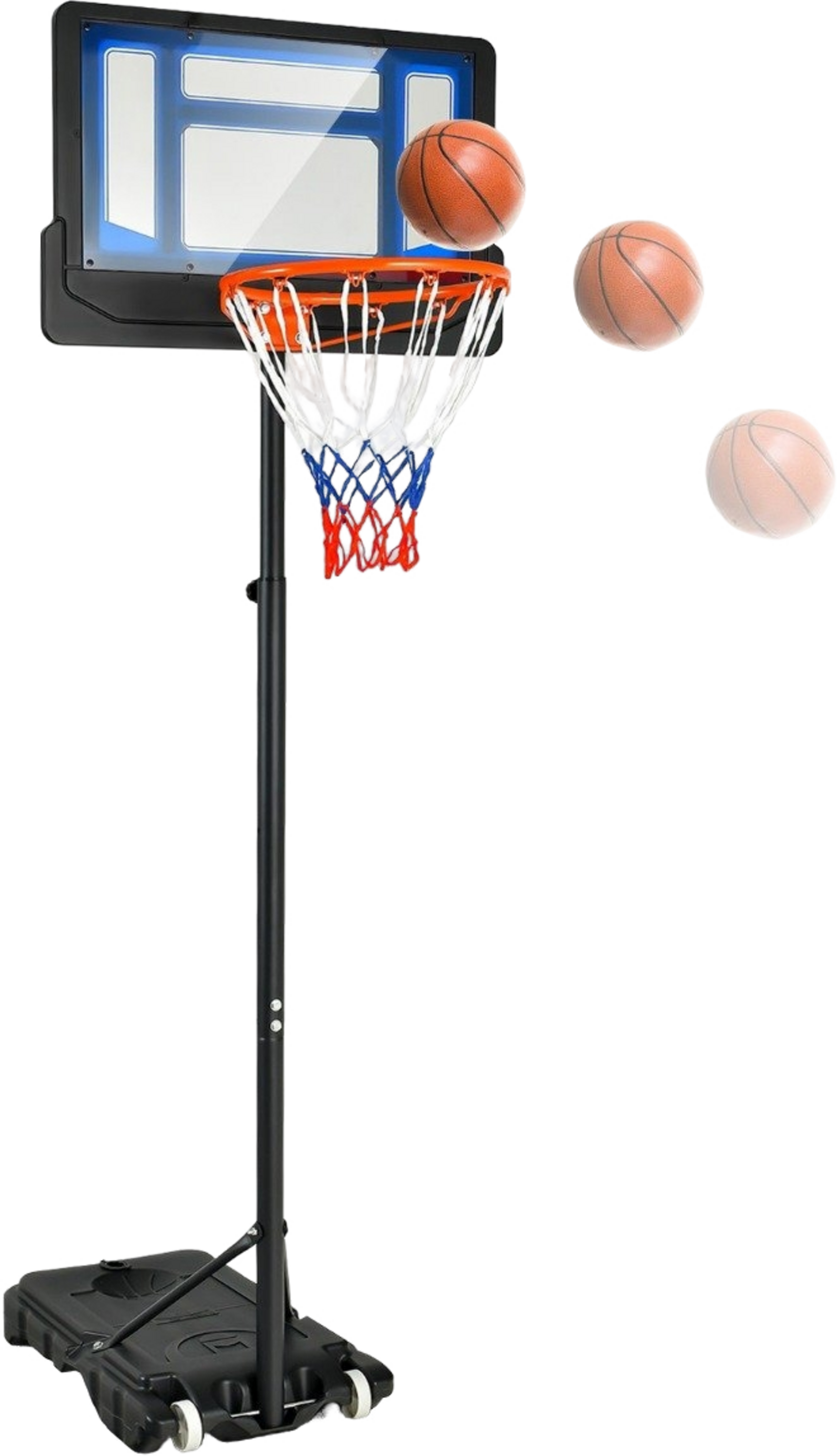 B2X, Basketball Stand 90/158-210 Cm Height Adjustable Basketball Hoop With Stand Weatherproof Indoor Outd