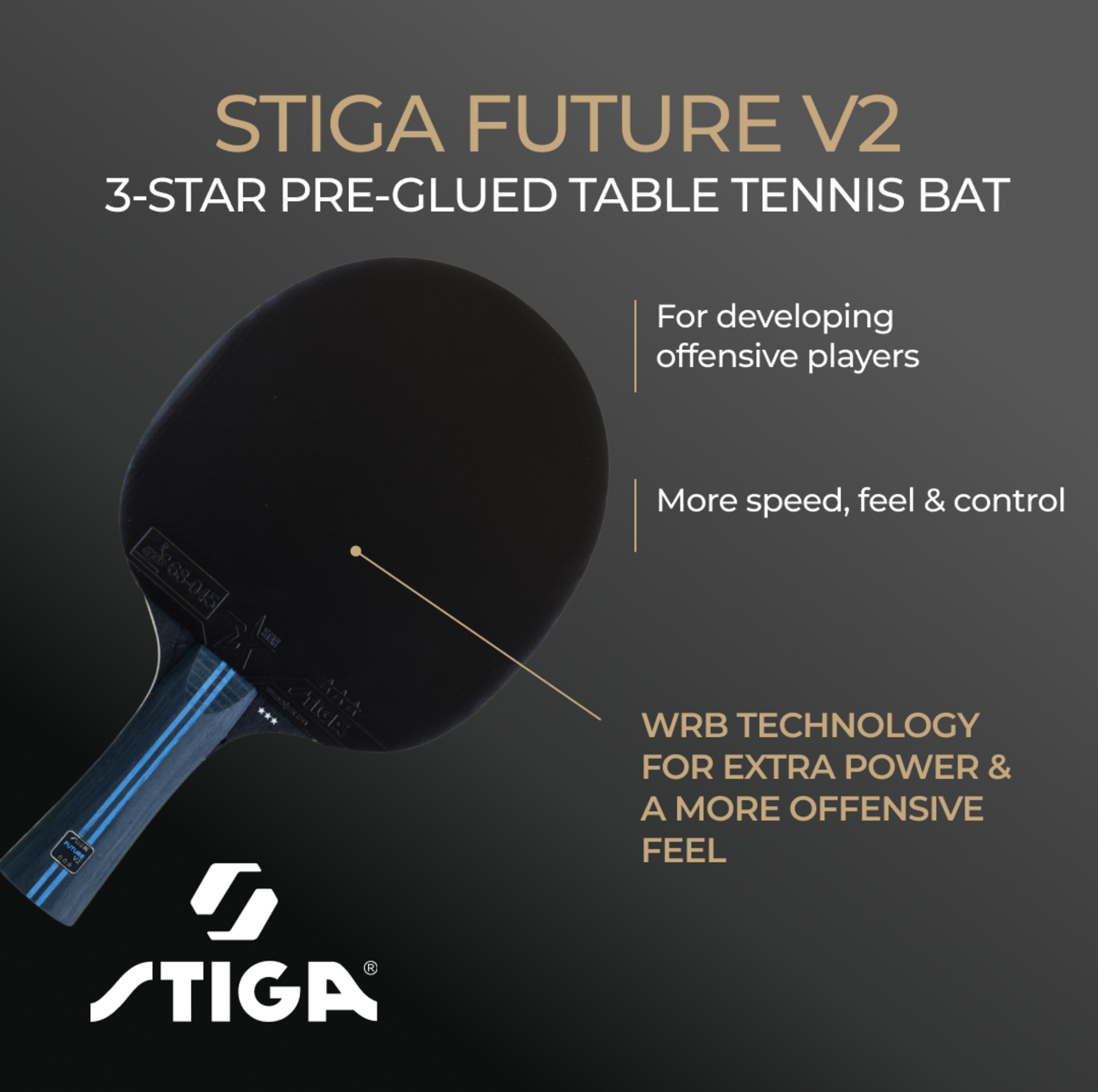 STIGA, Bat Future V2 - 3-star
