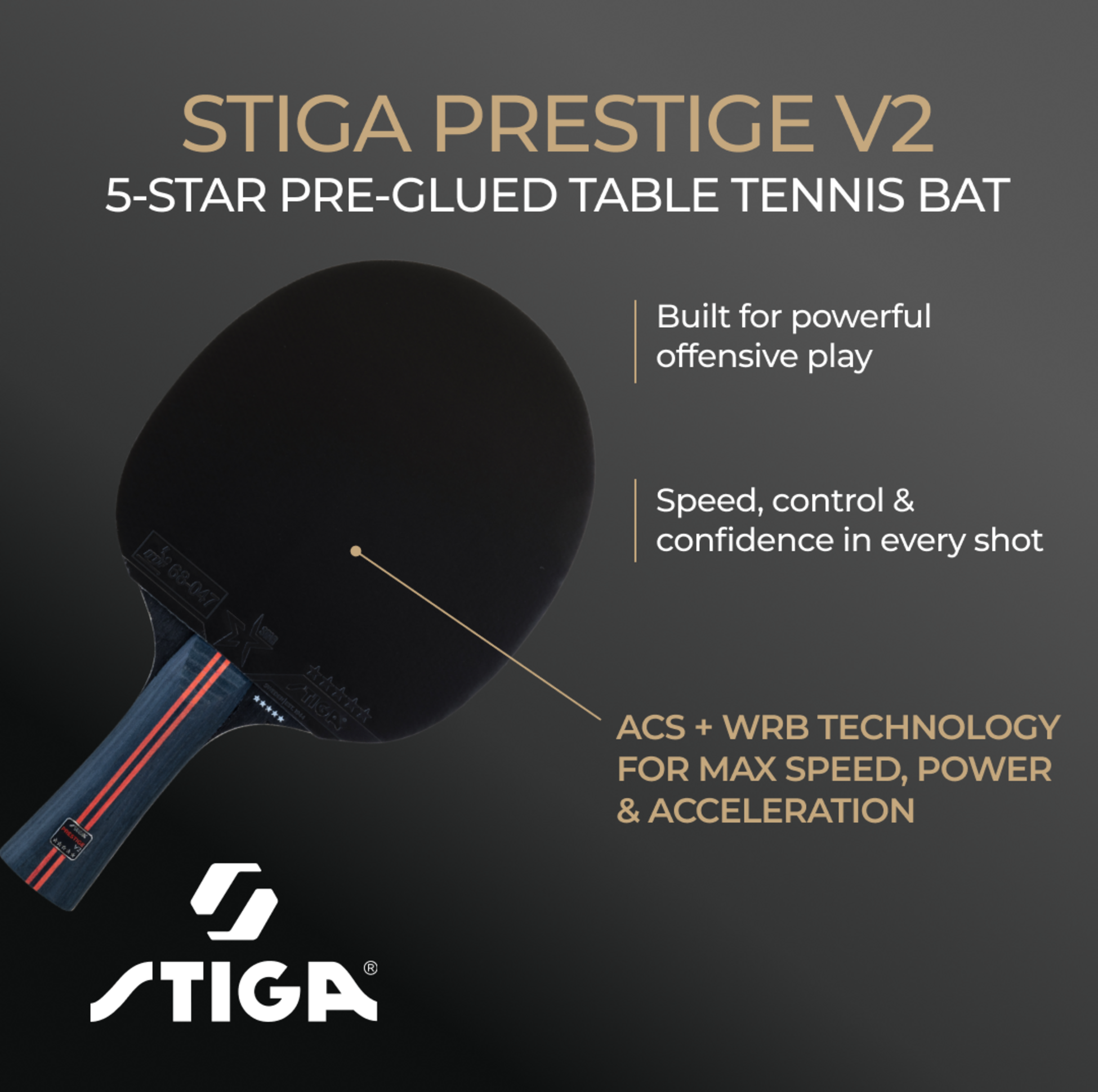 STIGA, Bat Prestige V2 - 5-star
