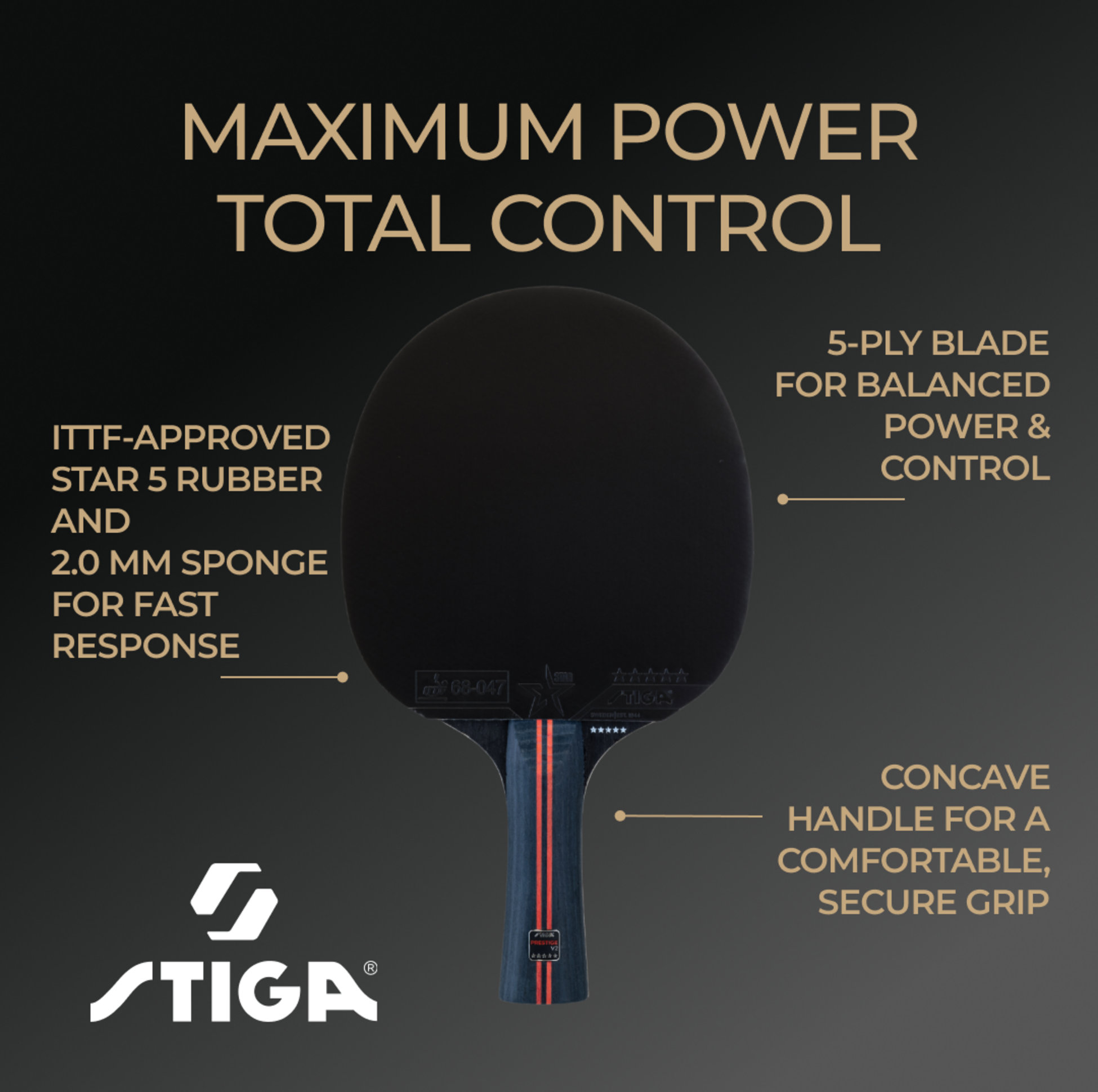 STIGA, Bat Prestige V2 - 5-star