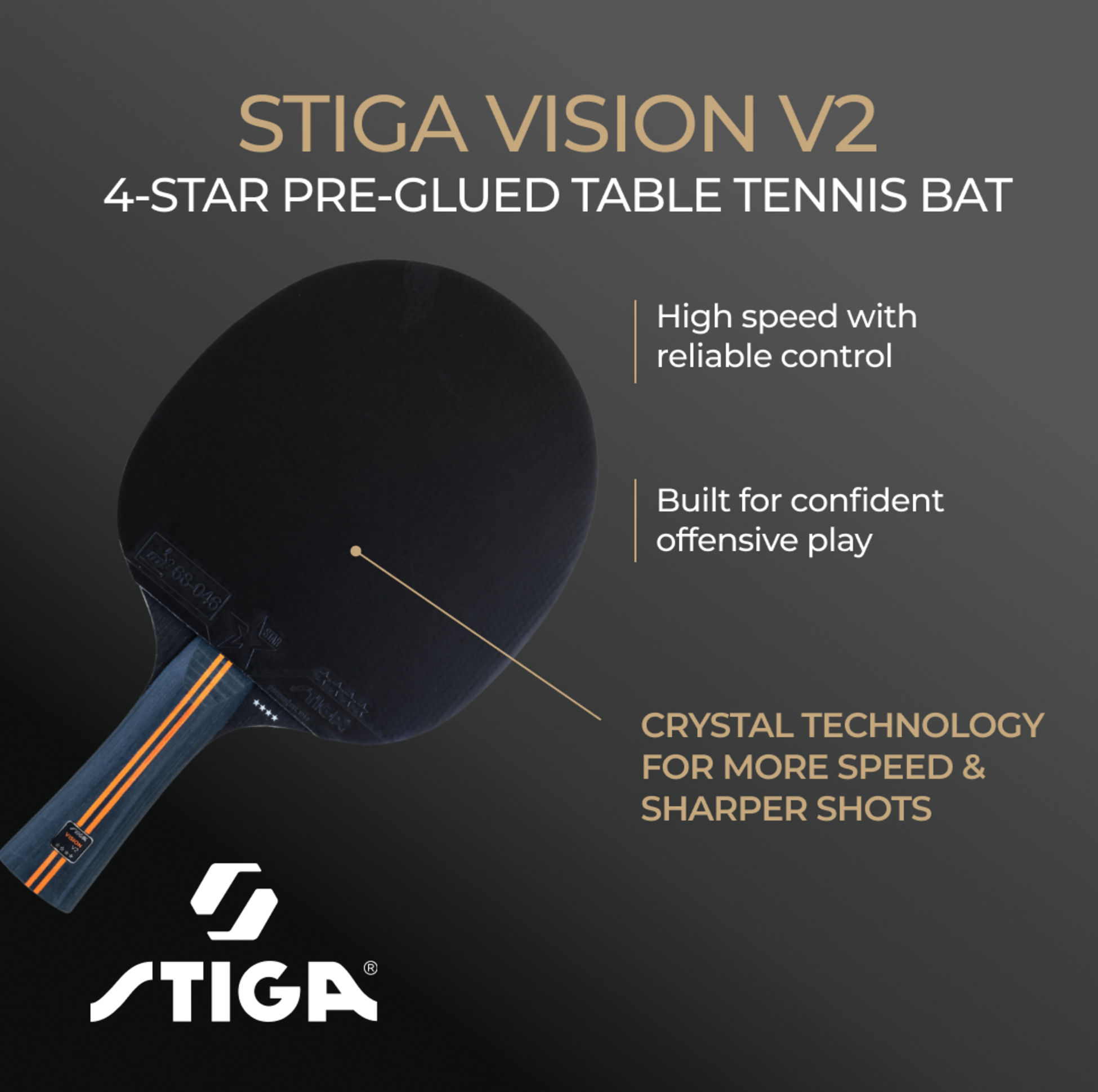 STIGA, Bat Vision V2 - 4-star