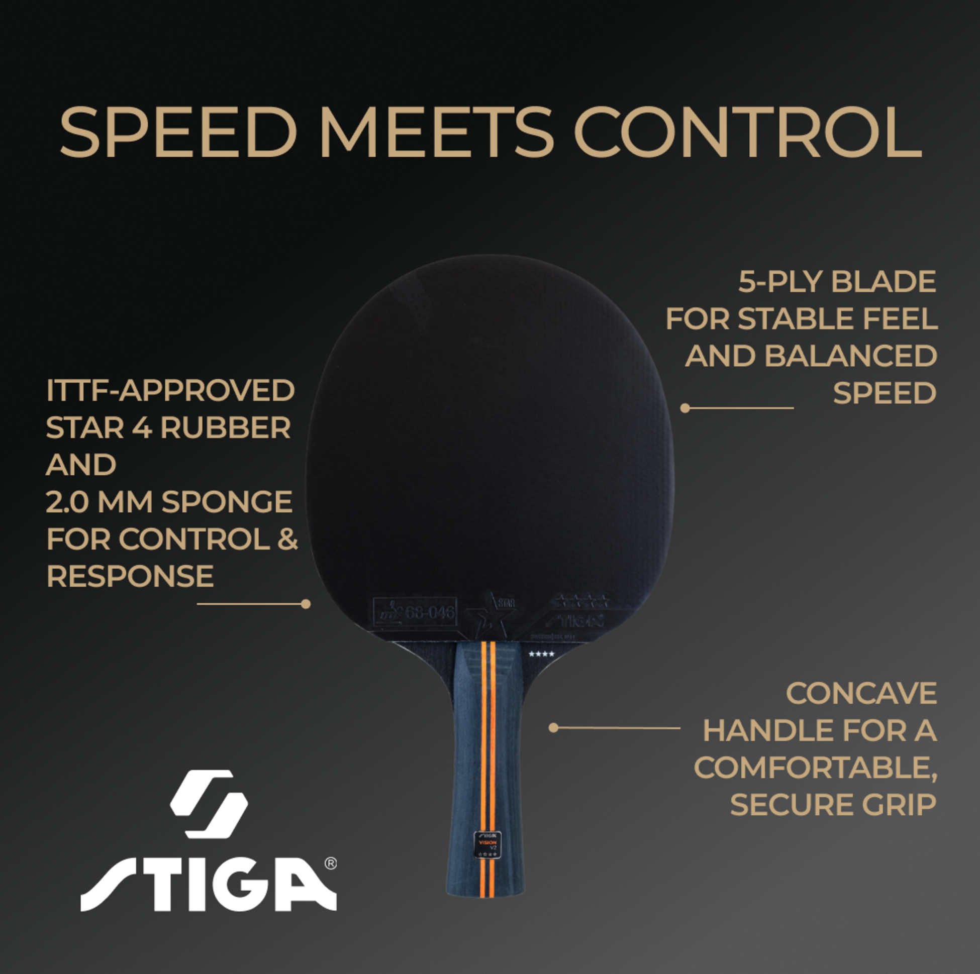 STIGA, Bat Vision V2 - 4-star