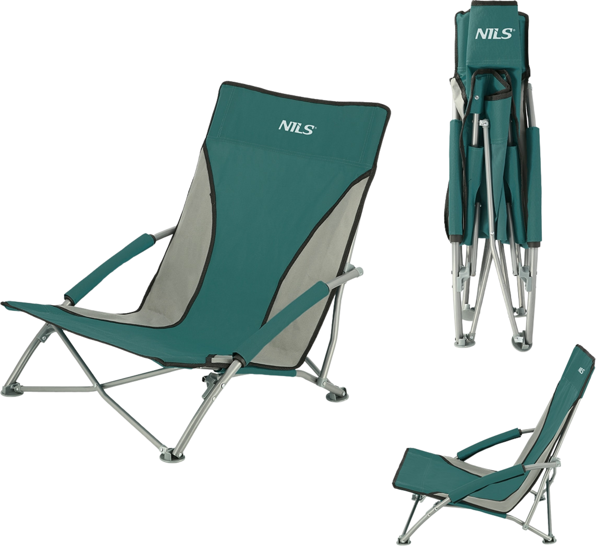 NORTHIX, Beach Chair, Green-gray, Foldable, Lightweight