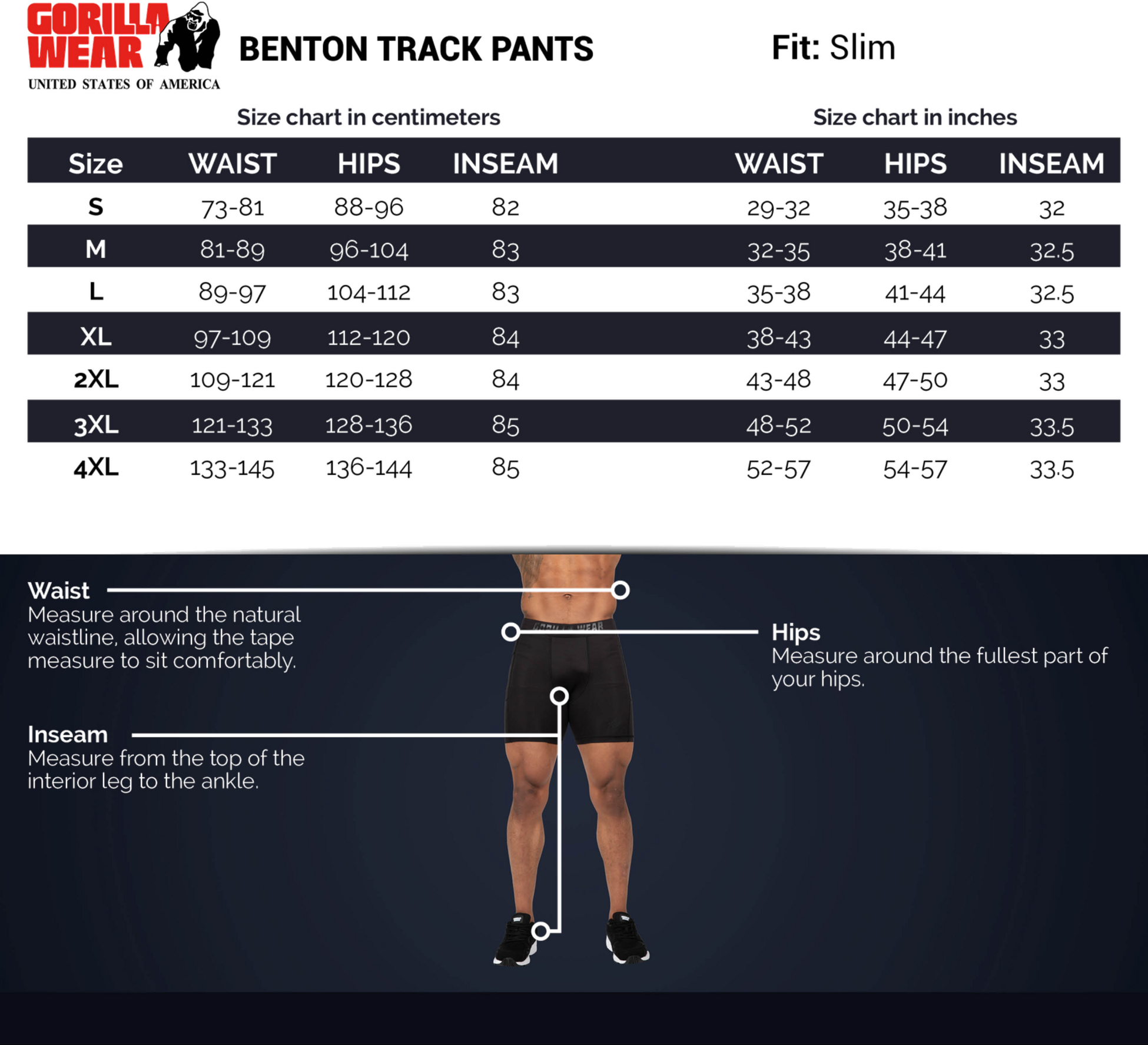 GORILLA WEAR, Benton Track Pants