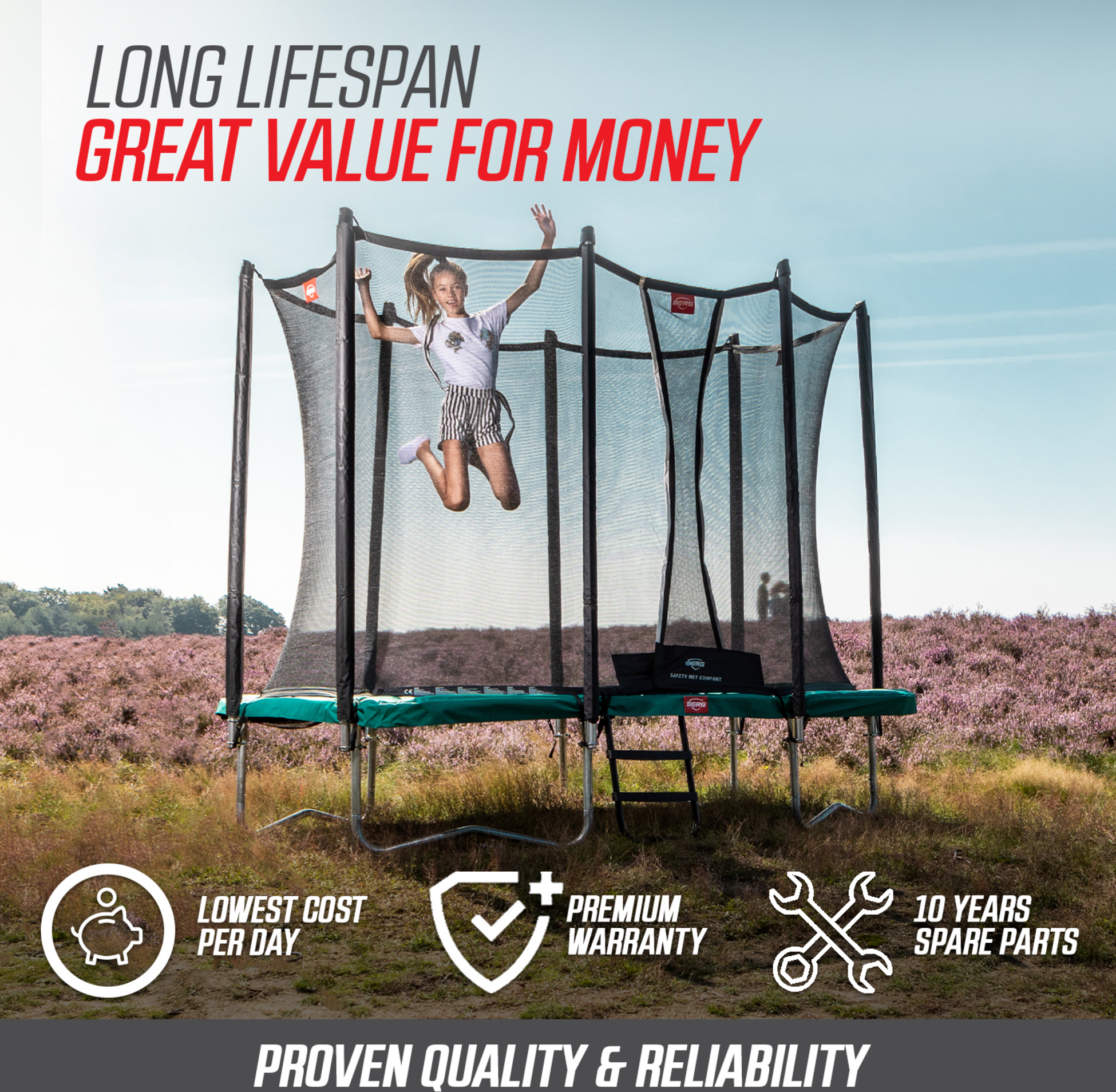 BERG, Berg Favorit Regular 270 Grey + Safety Net Comfort