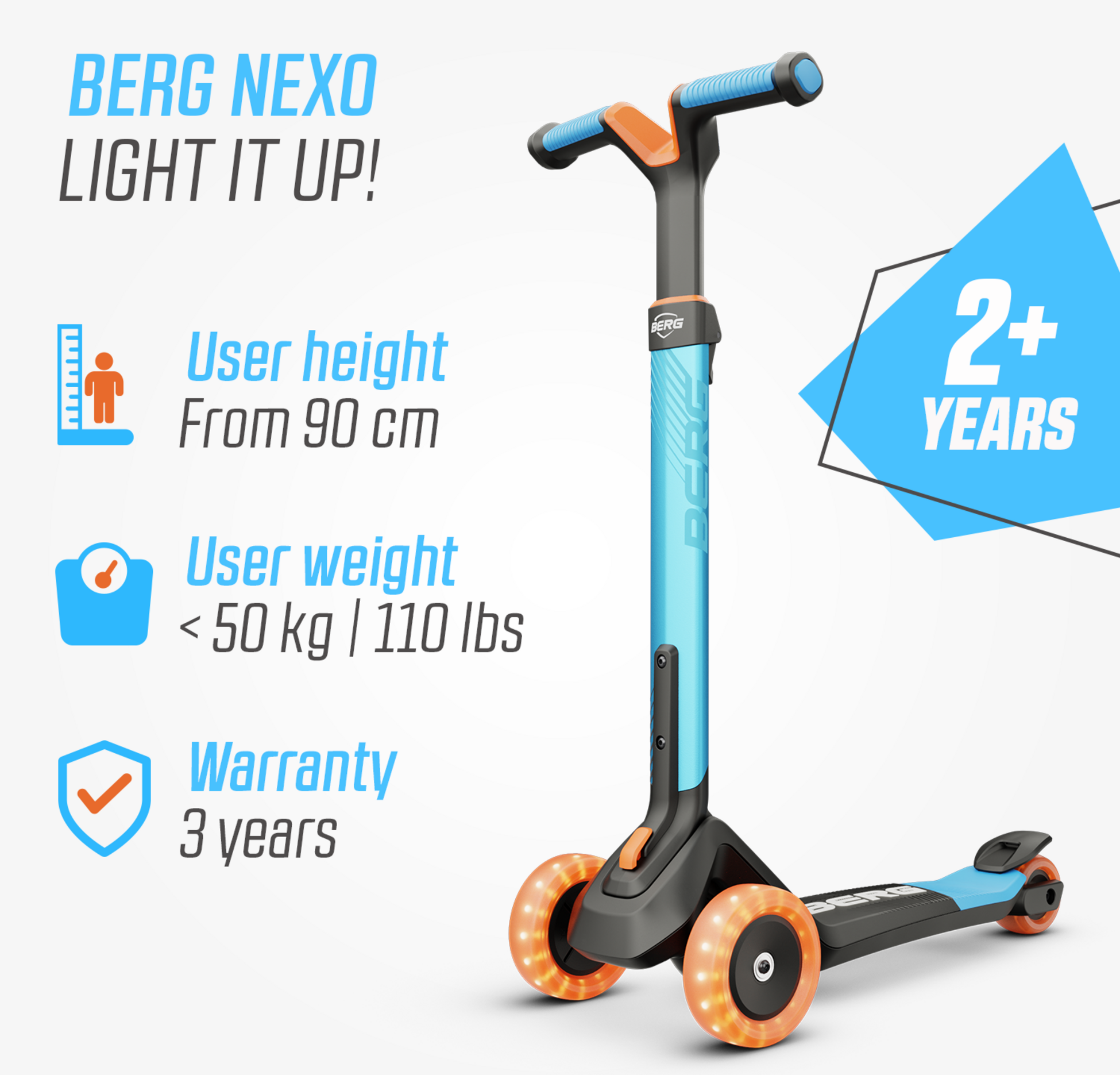 BERG, Berg Nexo Foldable Lights Led-deck