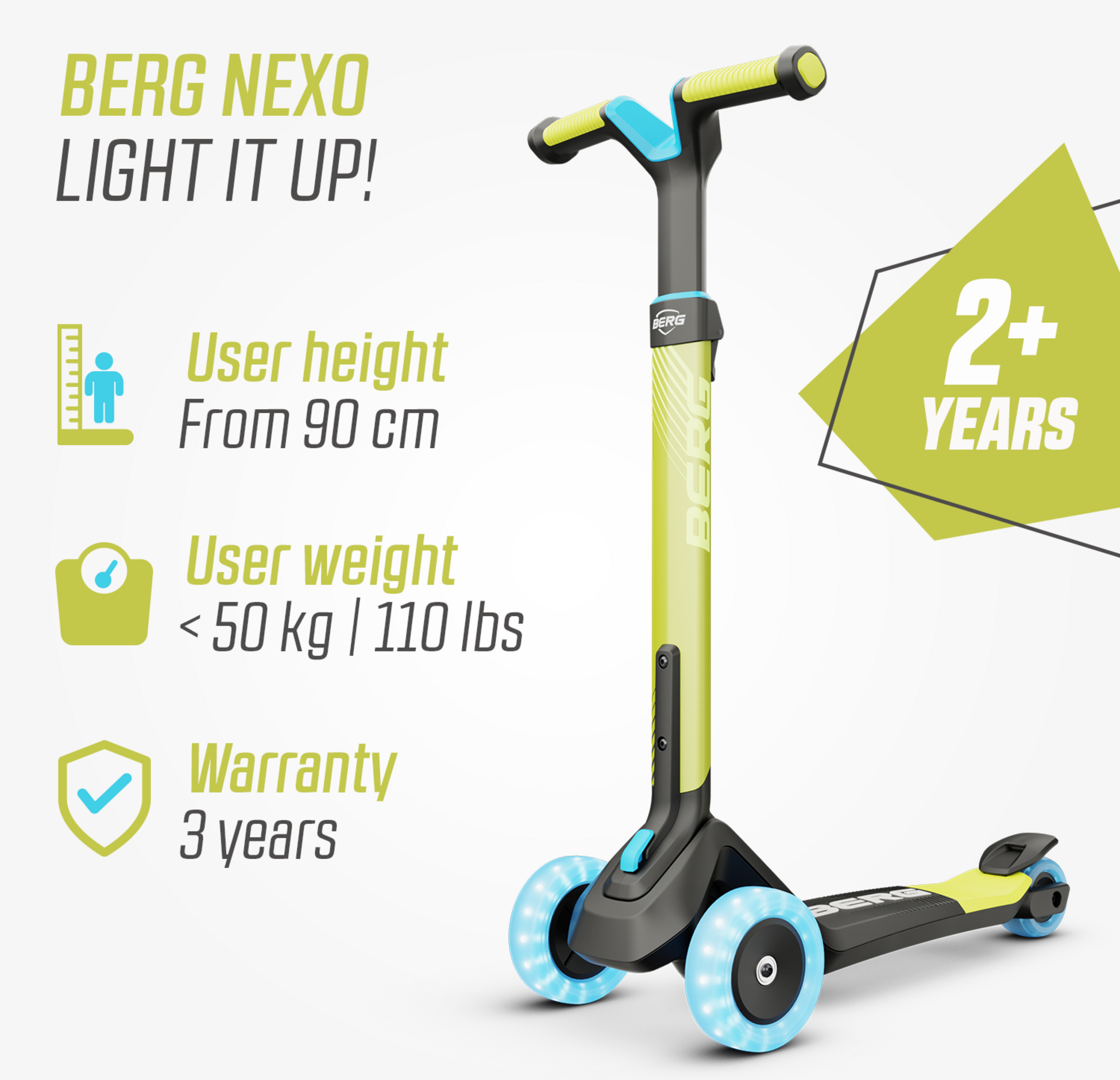 BERG, Berg Nexo Foldable Lights Led-deck