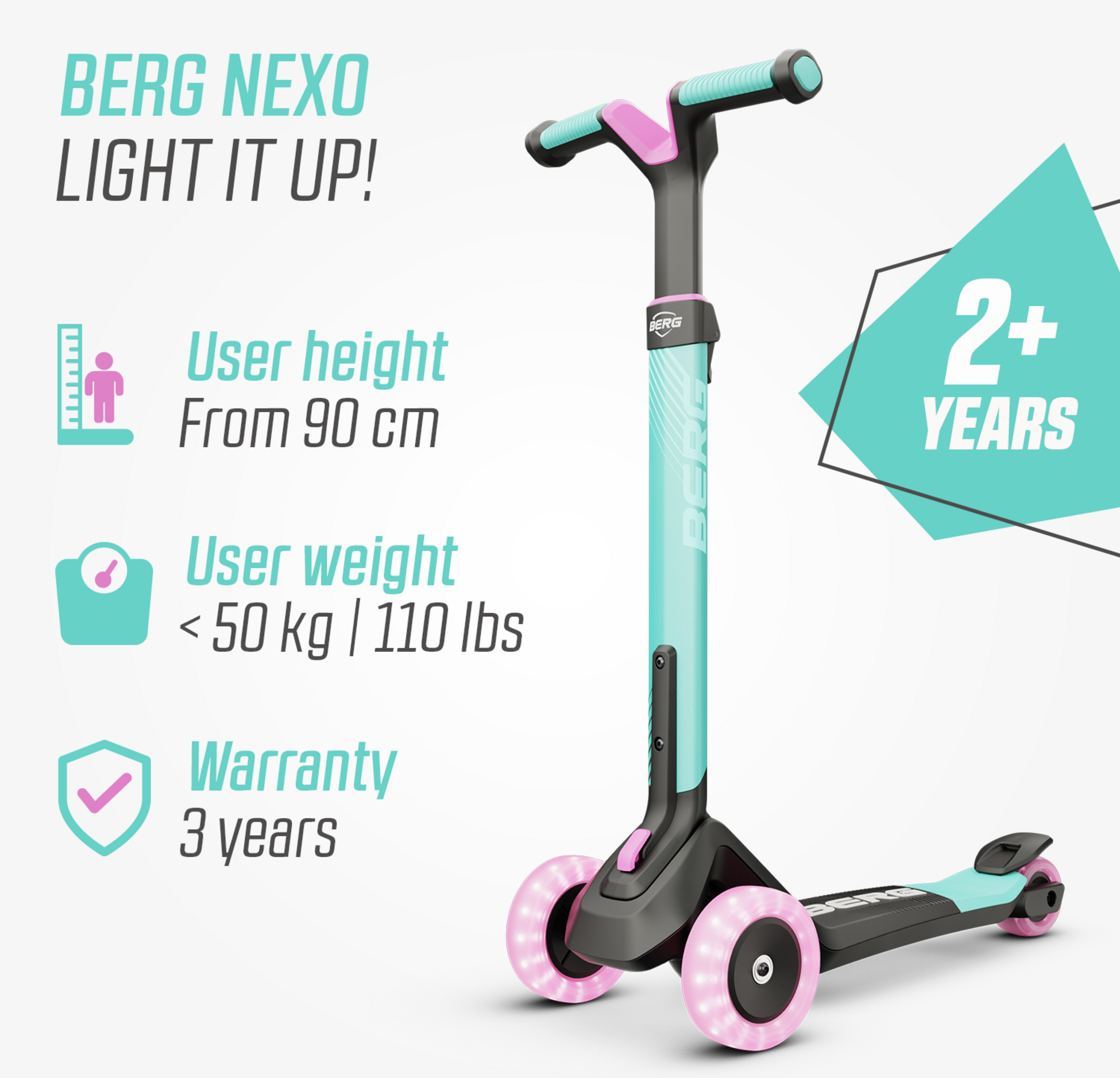 BERG, Berg Nexo Foldable Lights Led-deck