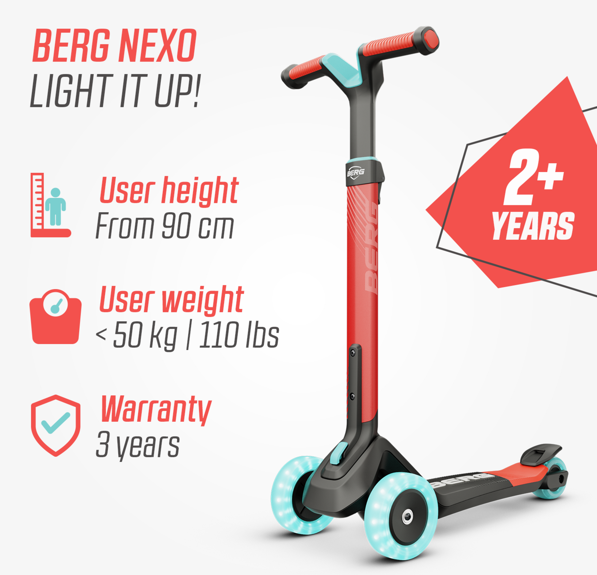 BERG, Berg Nexo Foldable Lights Led-deck