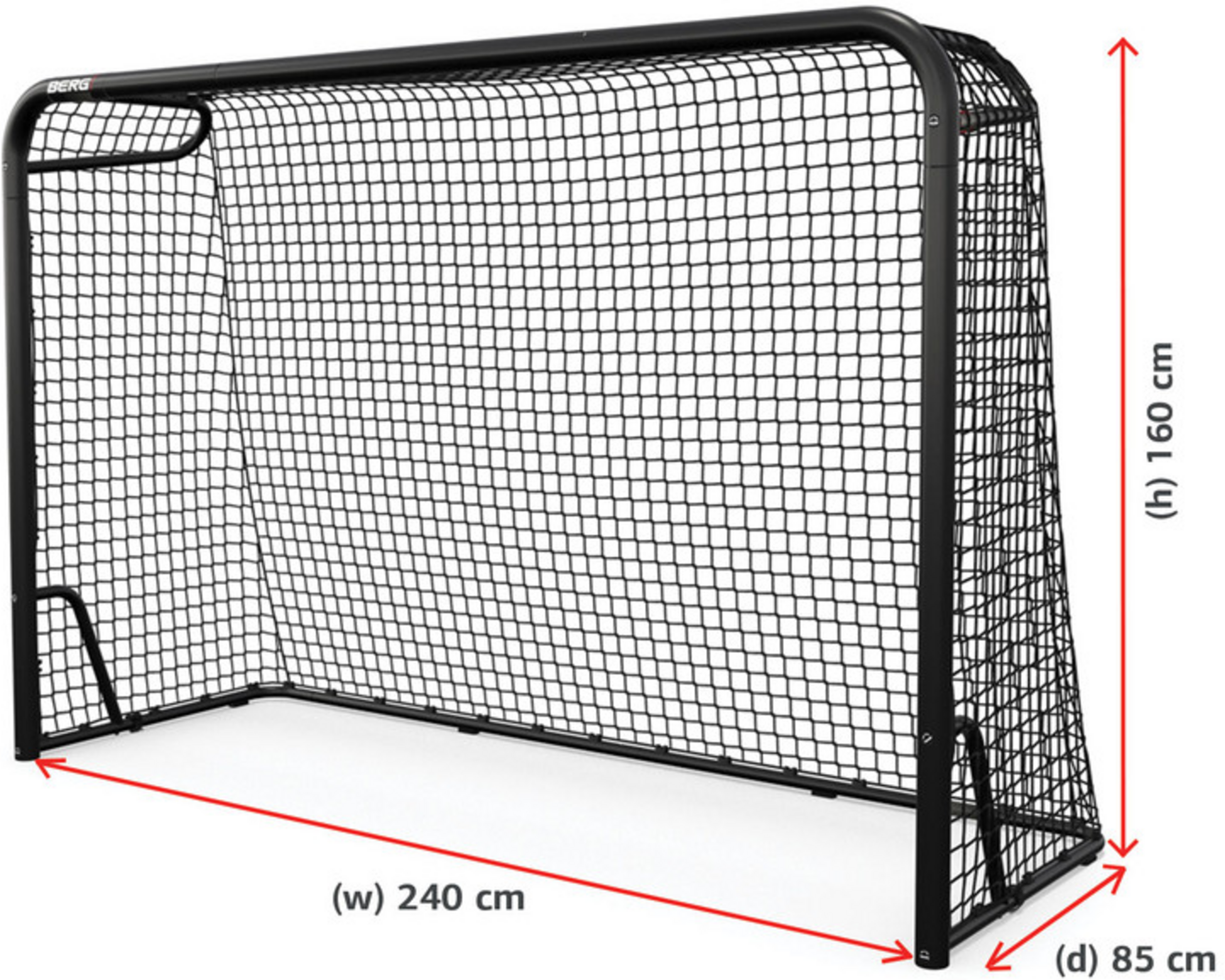 BERG, Berg Sportsgoal M Soccer Goal - 240x160 Cm - Integrated Score Counter - Incl. 4 Cones