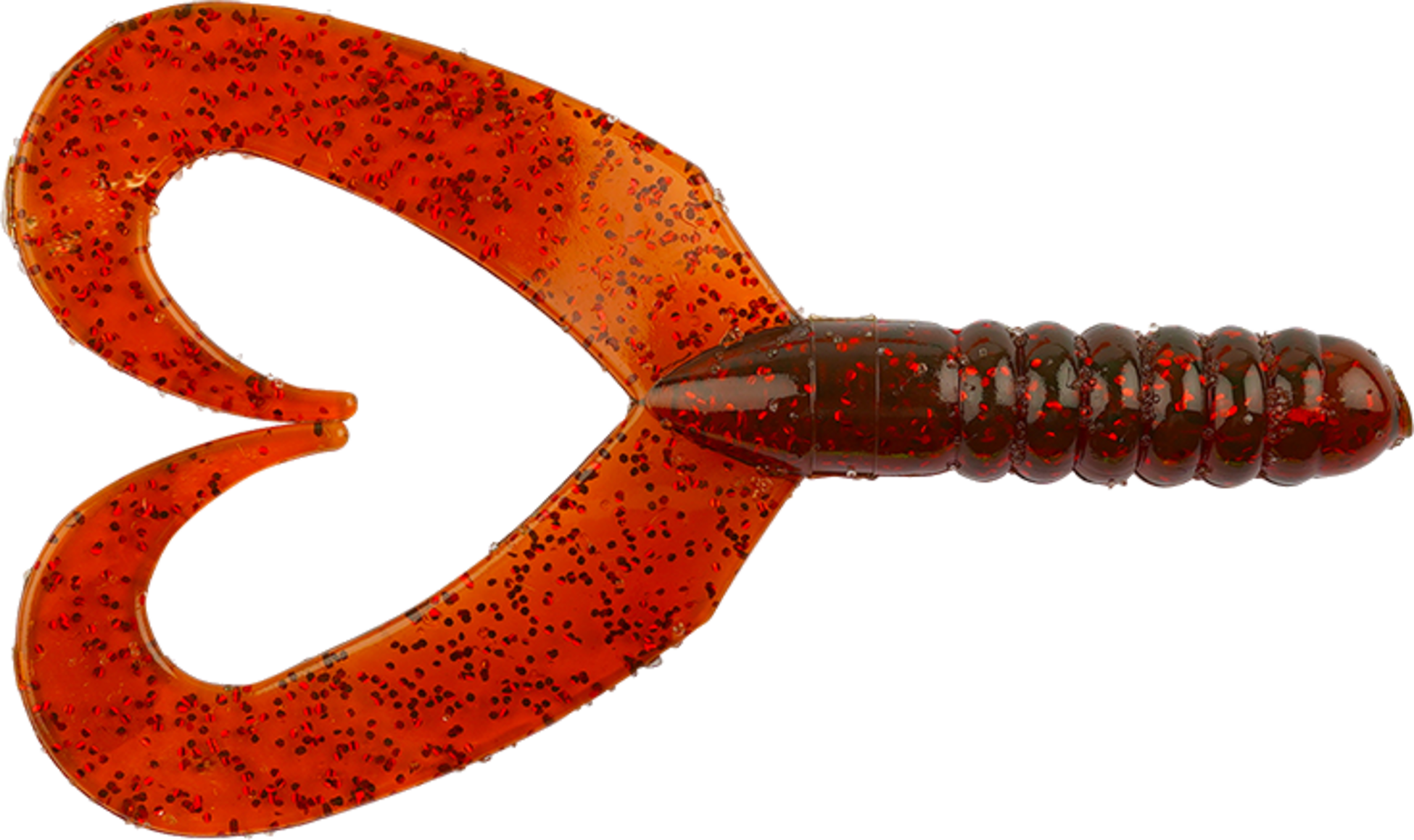 BIG BITE BAITS, Big Bite Baits Twin Tail Grub Motor Oil Fire 7cm, 10-pack