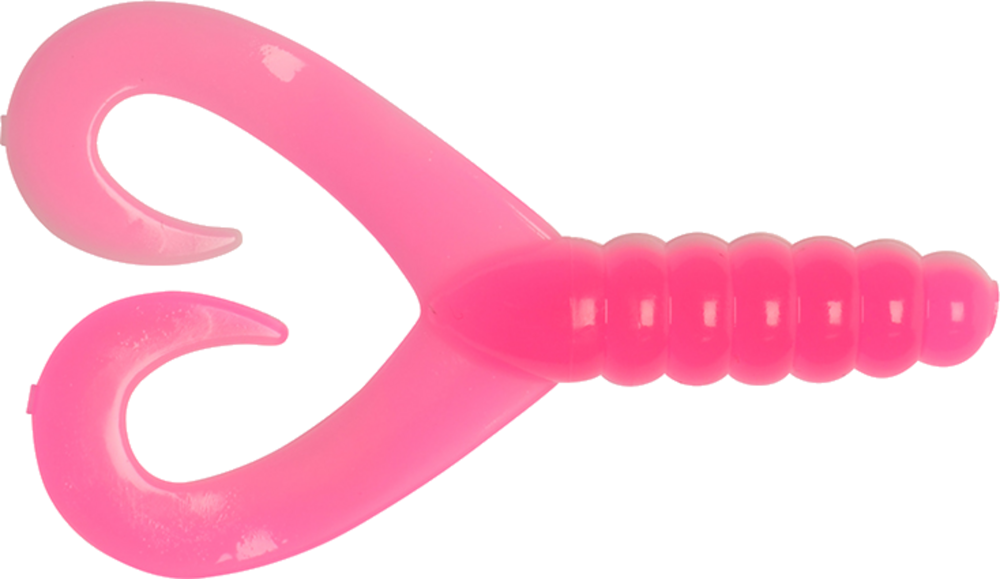 BIG BITE BAITS, Big Bite Baits Twin Tail Grub Pink/white 7cm, 10-pack