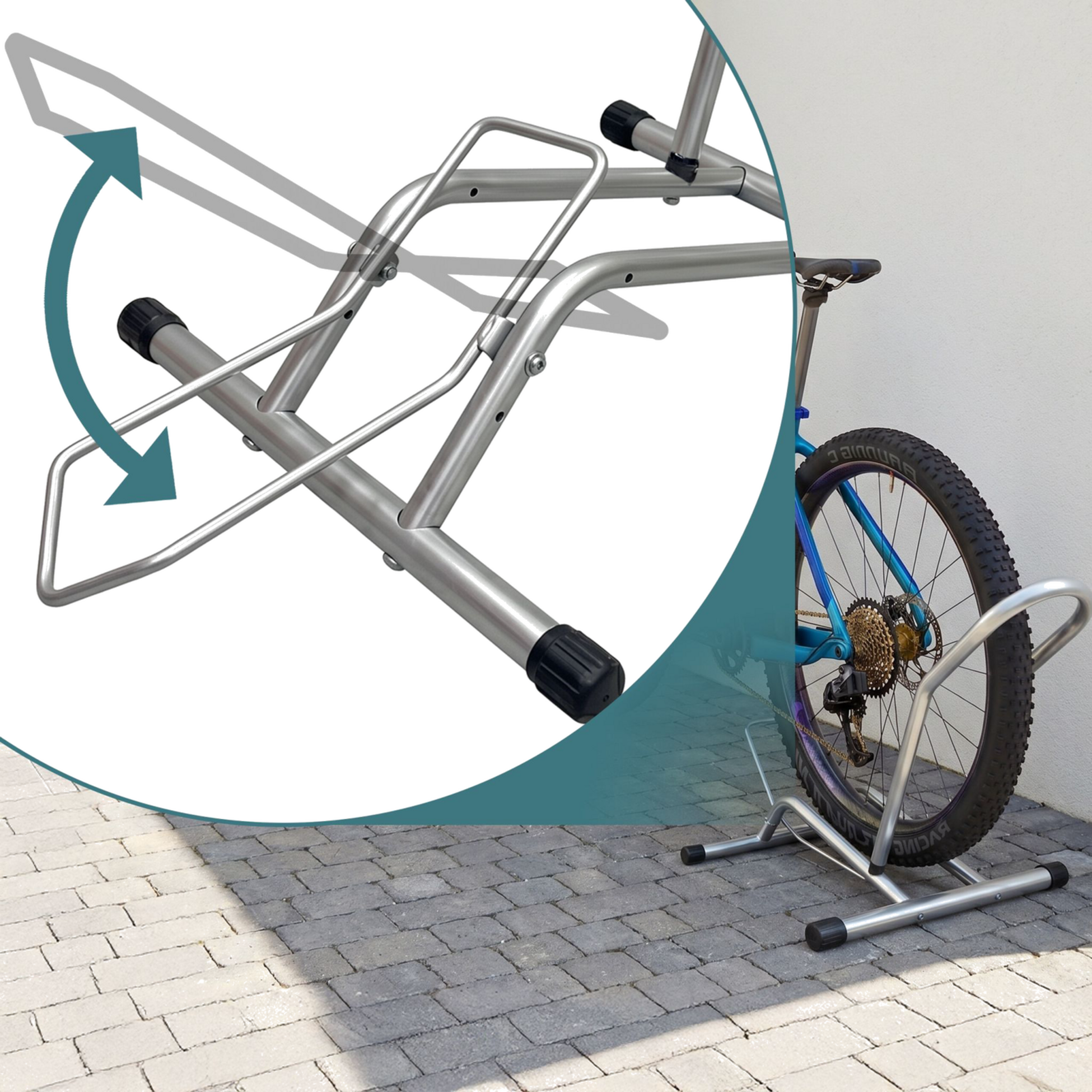 NORTHIX, Bike Floor Stand For Up To 29-inch Wheels, Non-slip