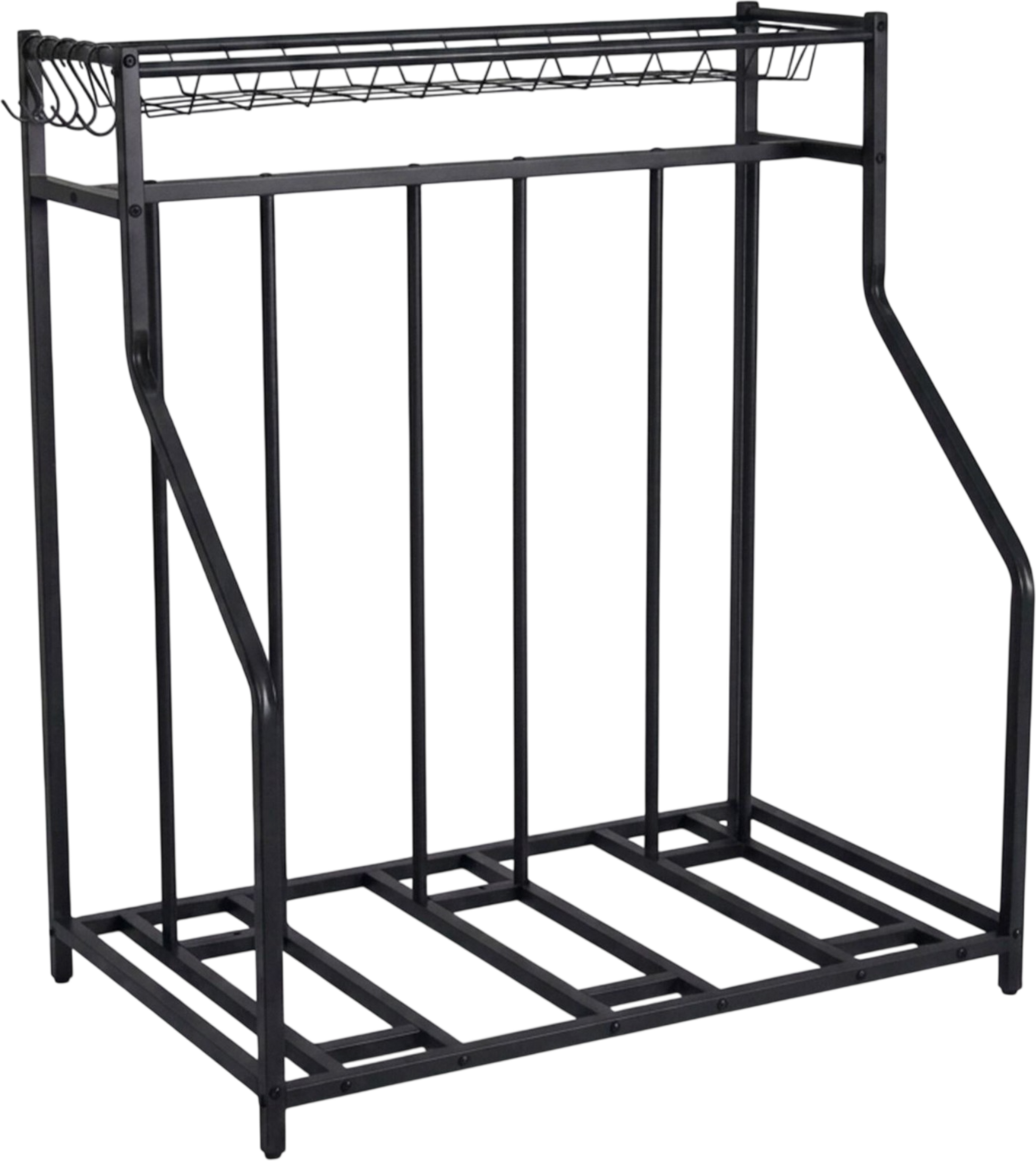 NORTHIX, Bike Rack Stand &ndash; Adjustable Slots, Basket And 6 Hooks