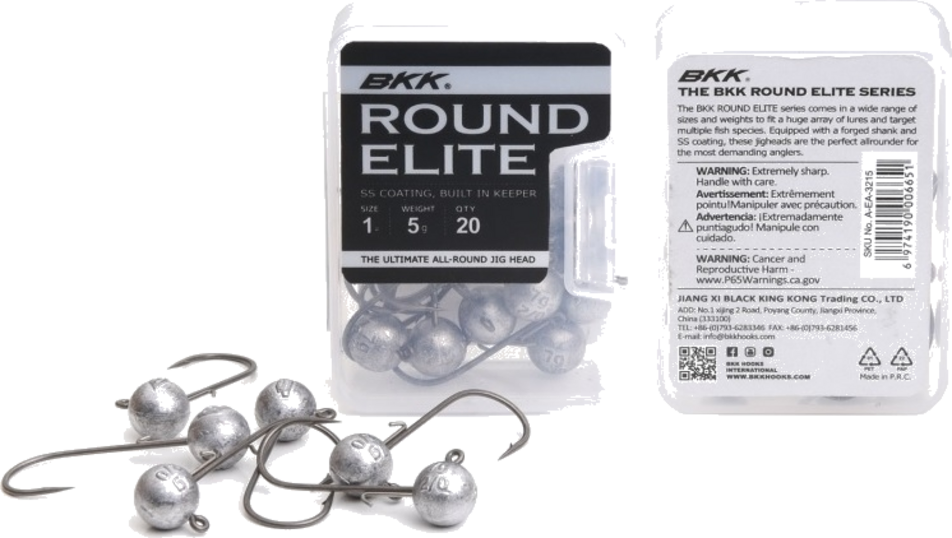 BKK, Bkk Round Elite Jig Head 5g - 4/0# 20-pack
