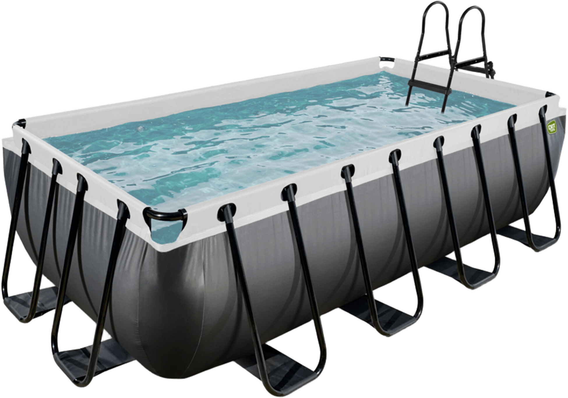 EXIT, Black Leather Pool 400x200x100cm Med Filterpump - Svart