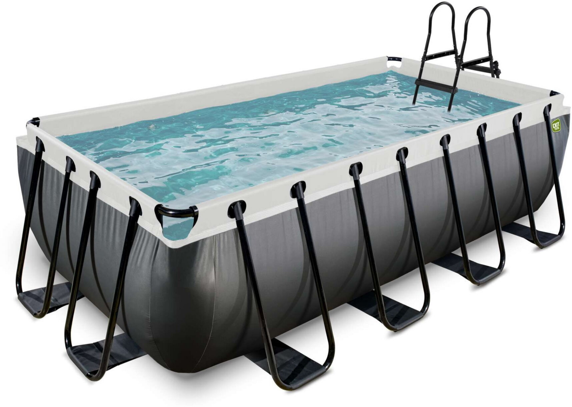 EXIT, Black Leather Pool 400x200x100cm Med Filterpump - Svart