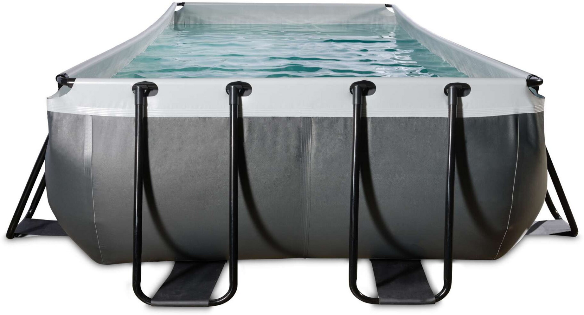 EXIT, Black Leather Pool 400x200x100cm Med Filterpump - Svart
