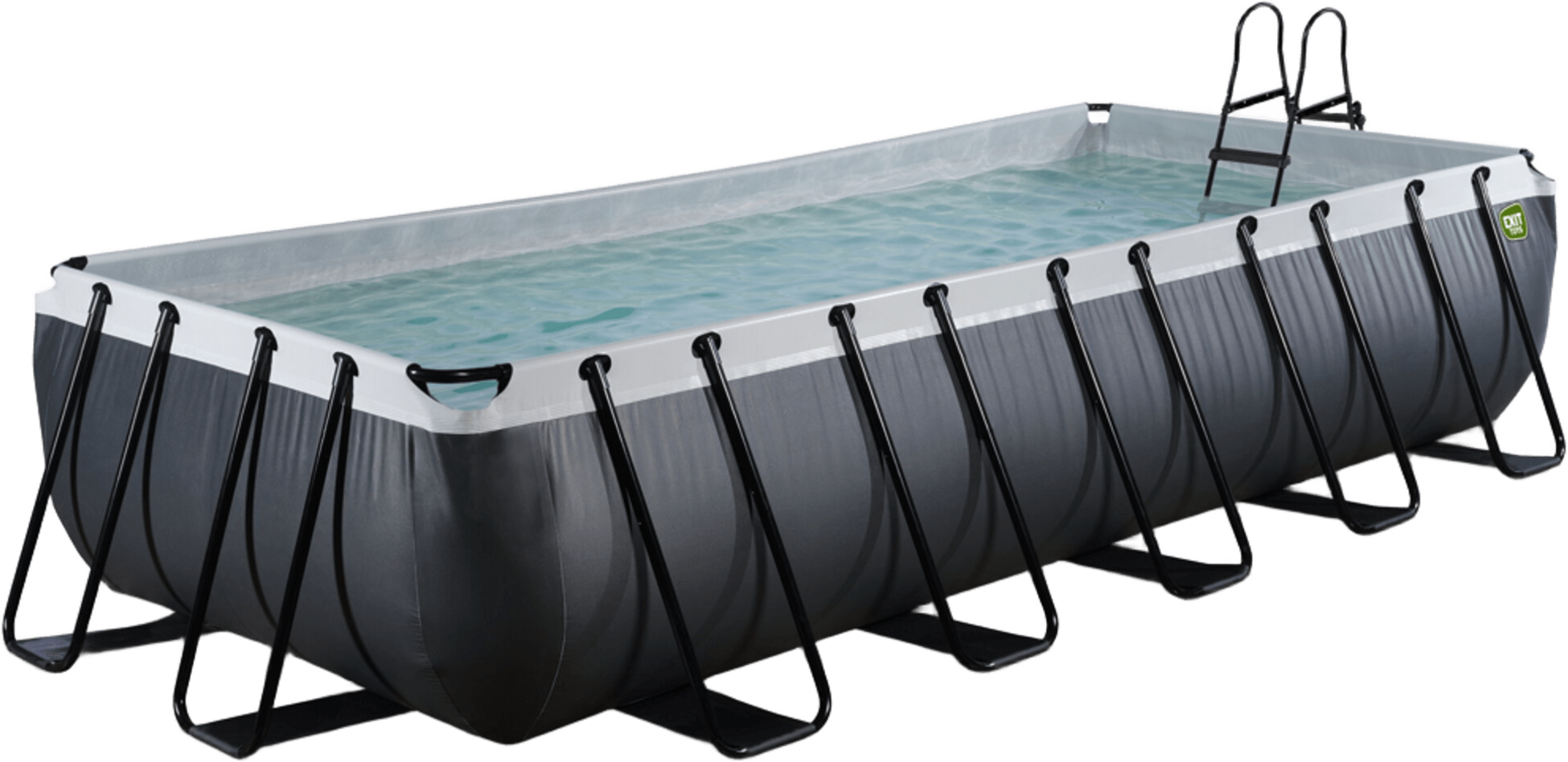 EXIT, Black Leather Pool 540x250x100cm Med Filterpump - Svart