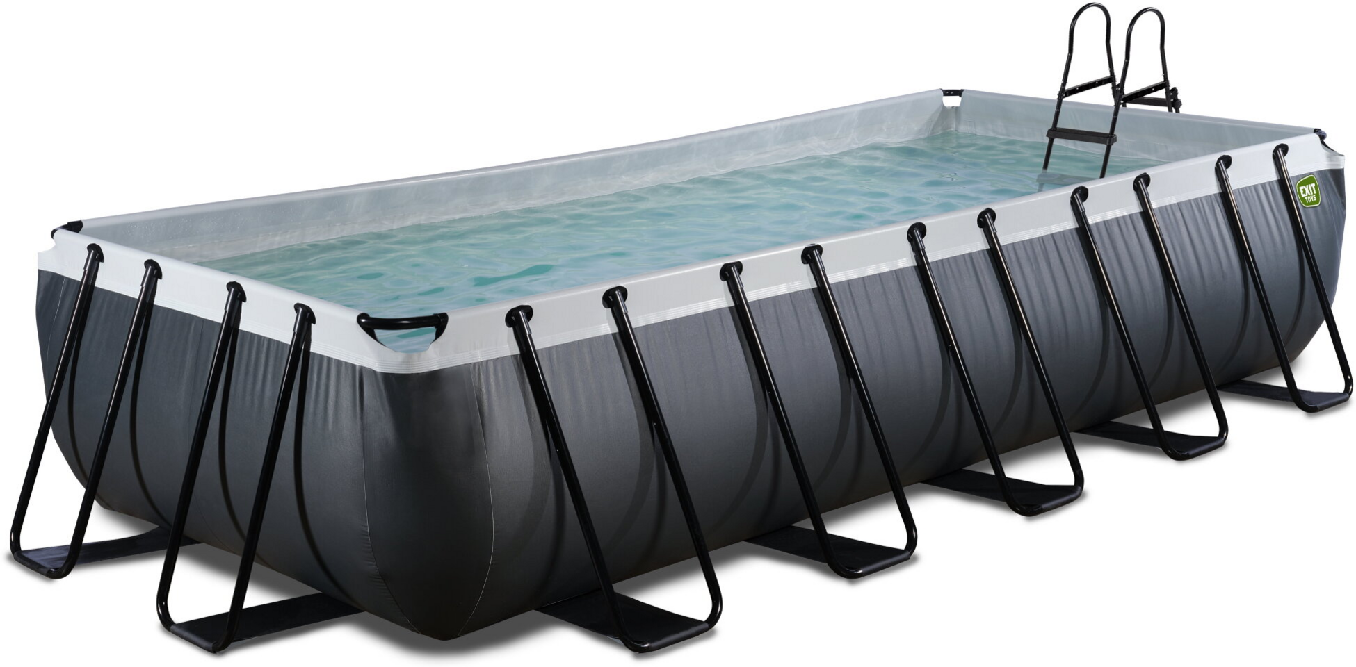 EXIT, Black Leather Pool 540x250x100cm Med Filterpump - Svart