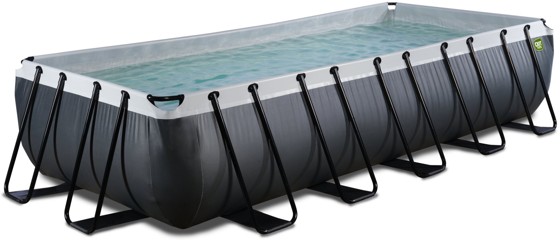 EXIT, Black Leather Pool 540x250x100cm Med Filterpump - Svart