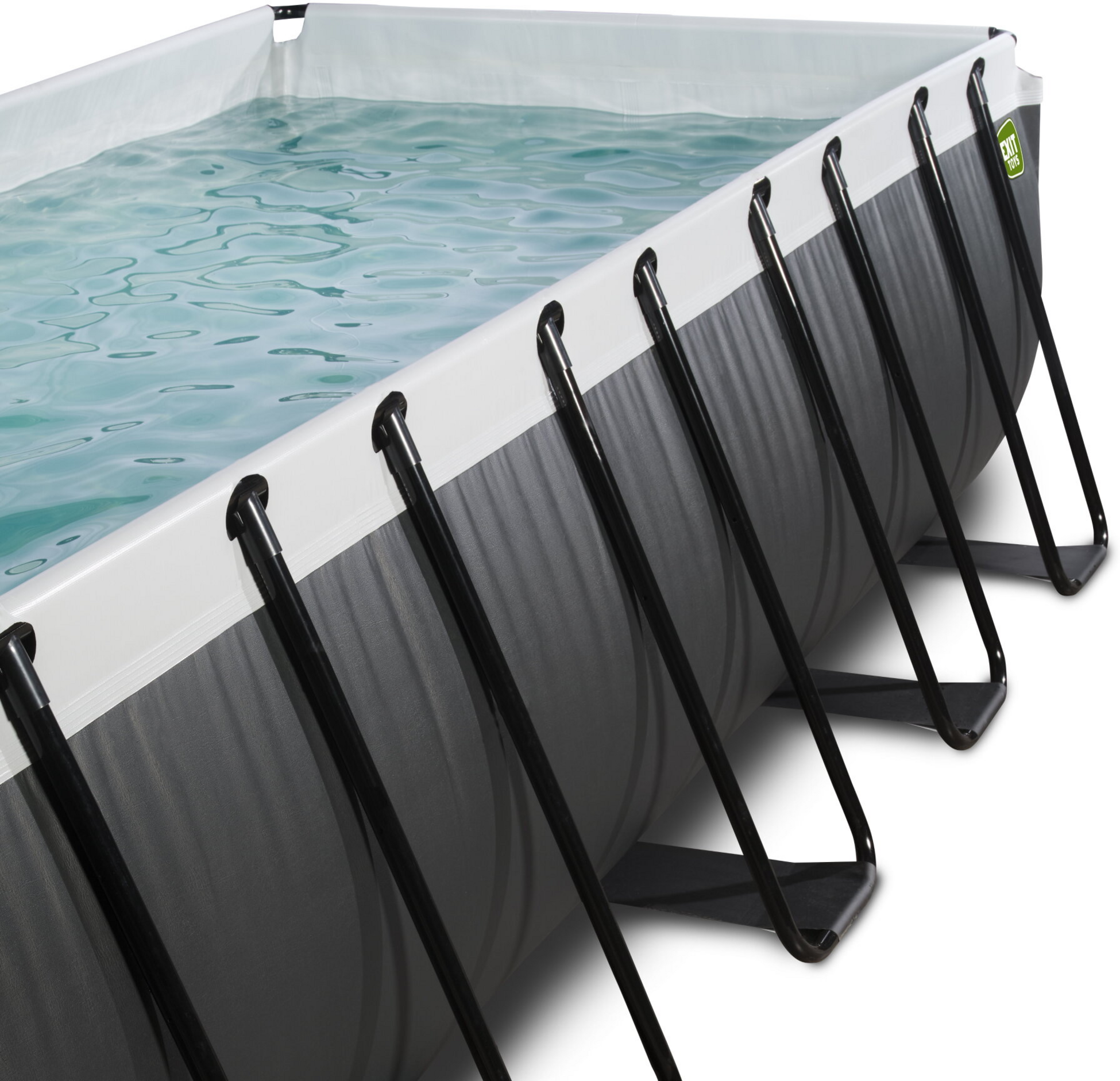 EXIT, Black Leather Pool 540x250x100cm Med Filterpump - Svart